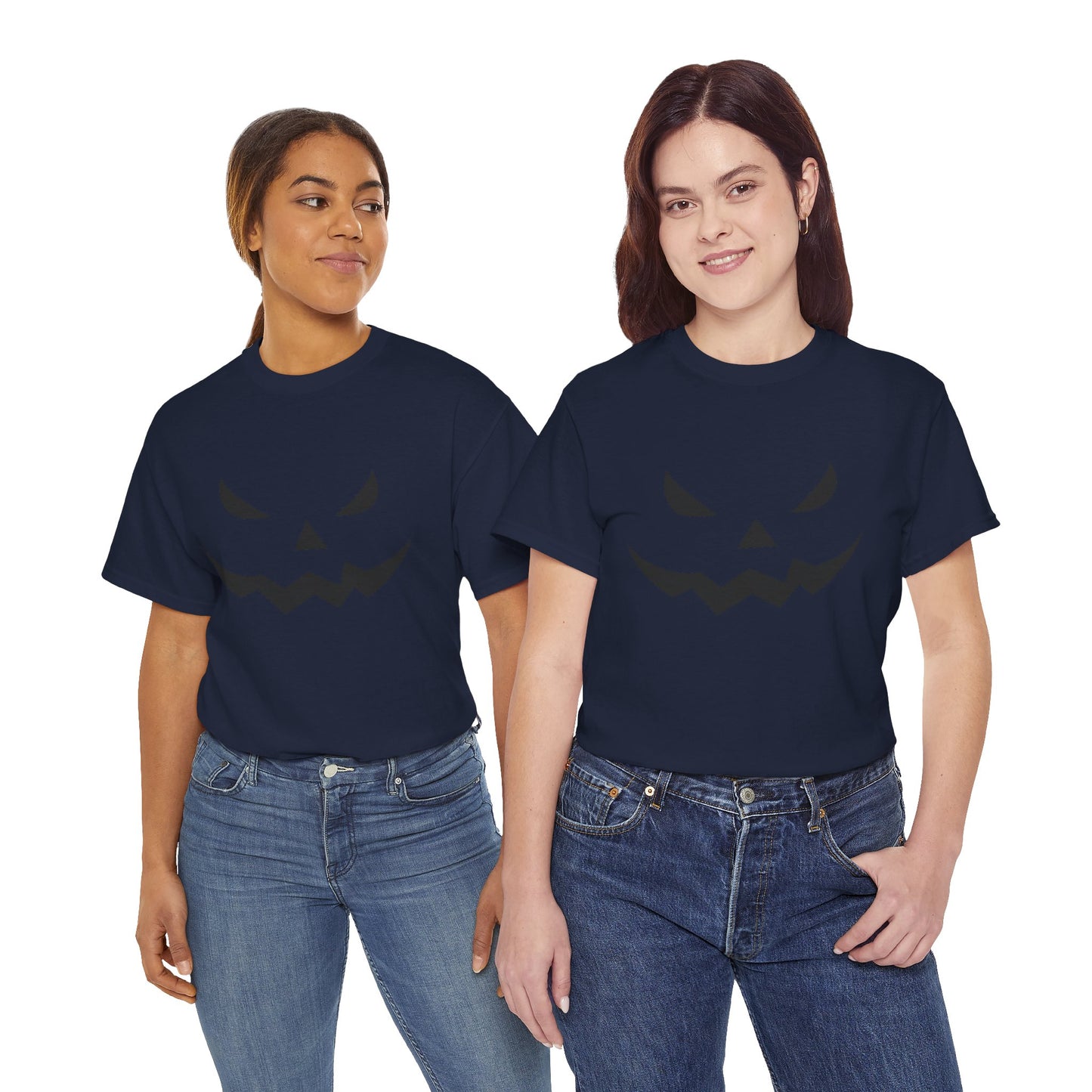 Pumpkin Face - Classic Graphic Print Unisex Heavy 100% Cotton Tee