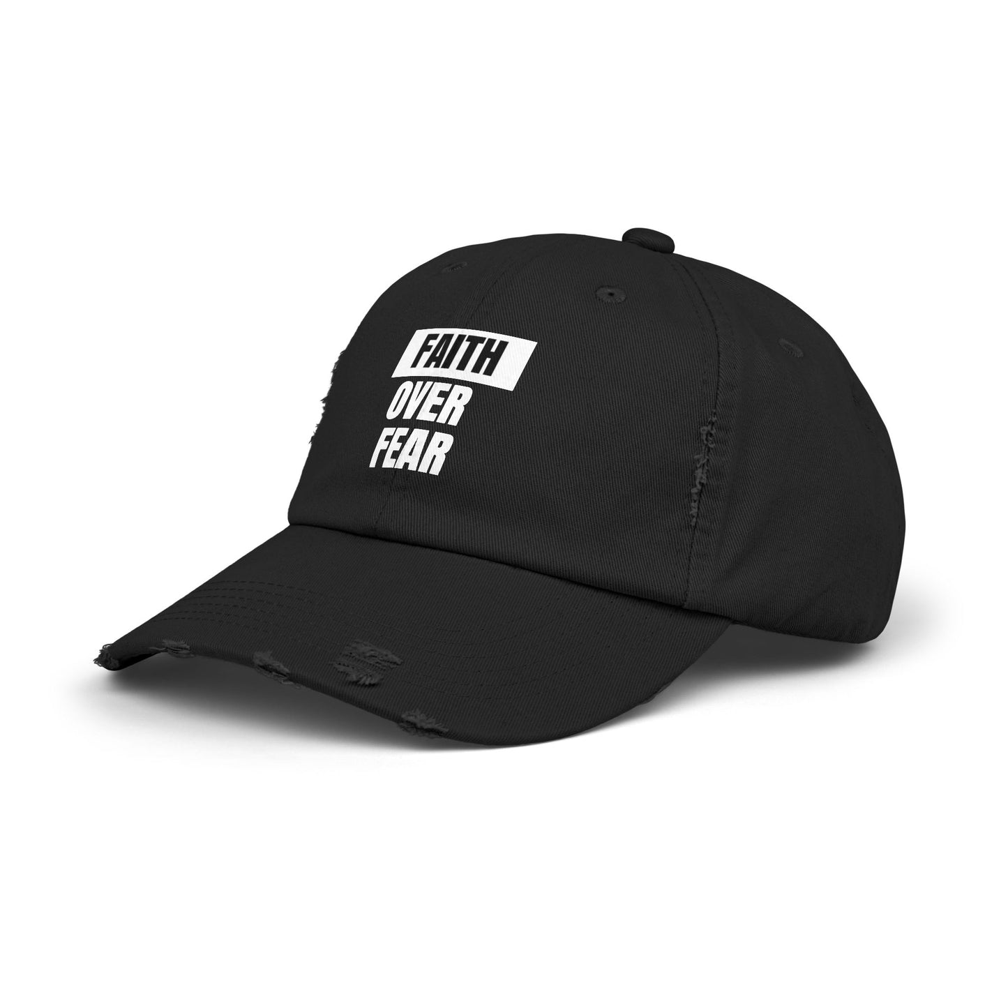 Faith over Fear - Unisex Distressed Cap