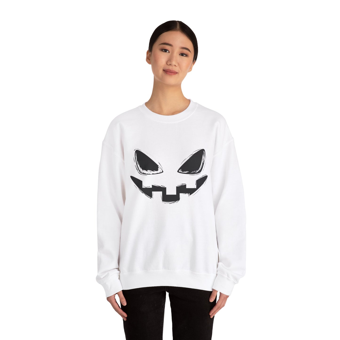 Spooky Face- Classic Graphic Print Unisex Heavy Blend™ Crewneck Sweatshirt
