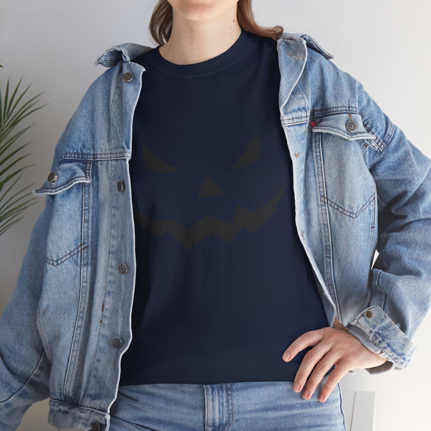 Pumpkin Face - Classic Graphic Print Unisex Heavy 100% Cotton Tee