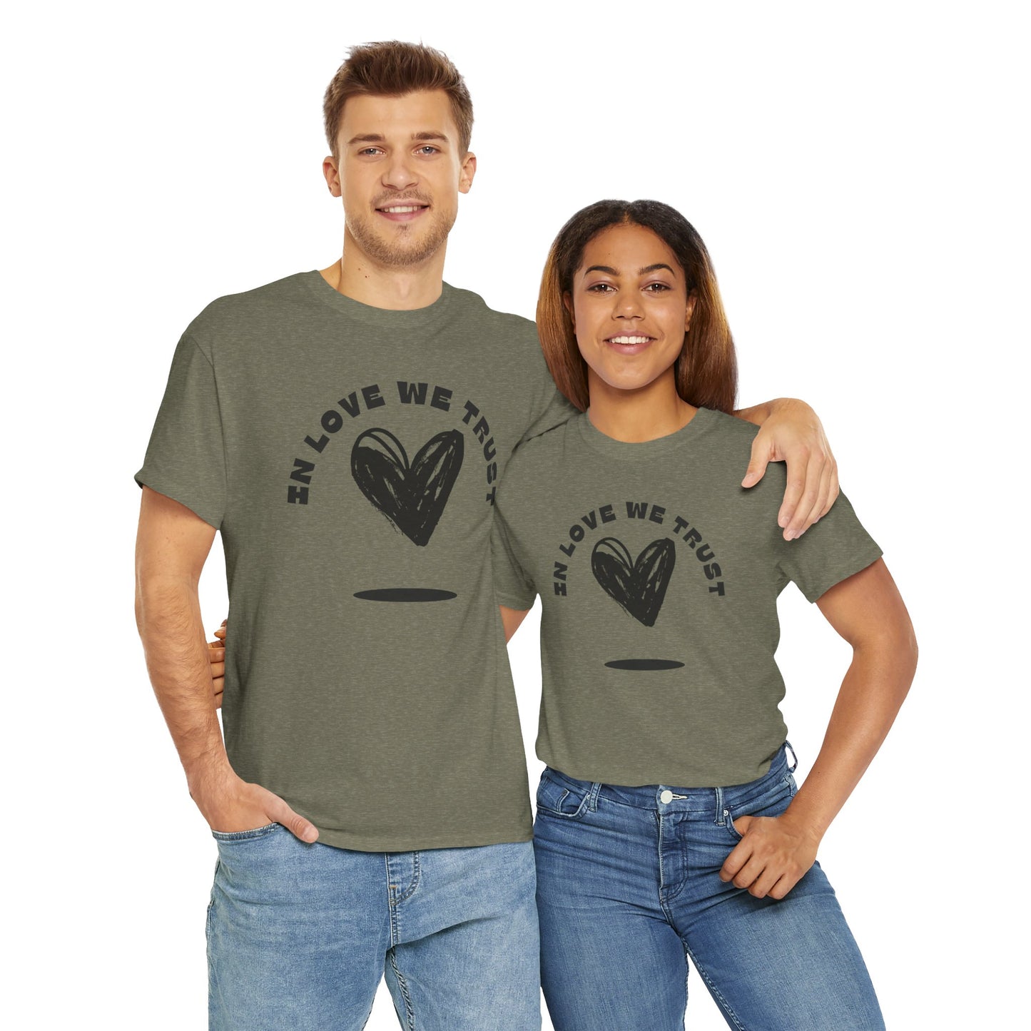 In Love We Trust - Unisex Classic Graphic Print Heavy 100% Cotton Tee