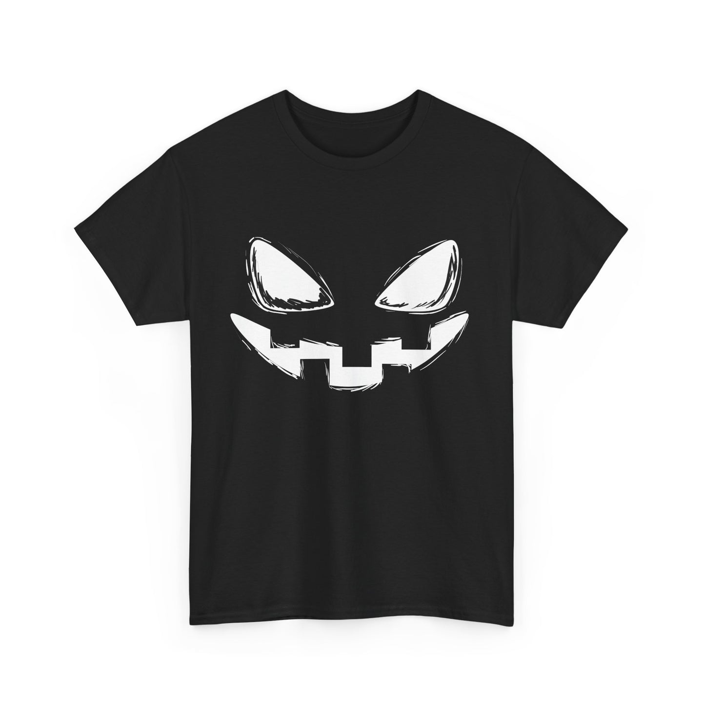 Spooky Face - Classic Graphic Print Unisex Heavy 100% Cotton Tee
