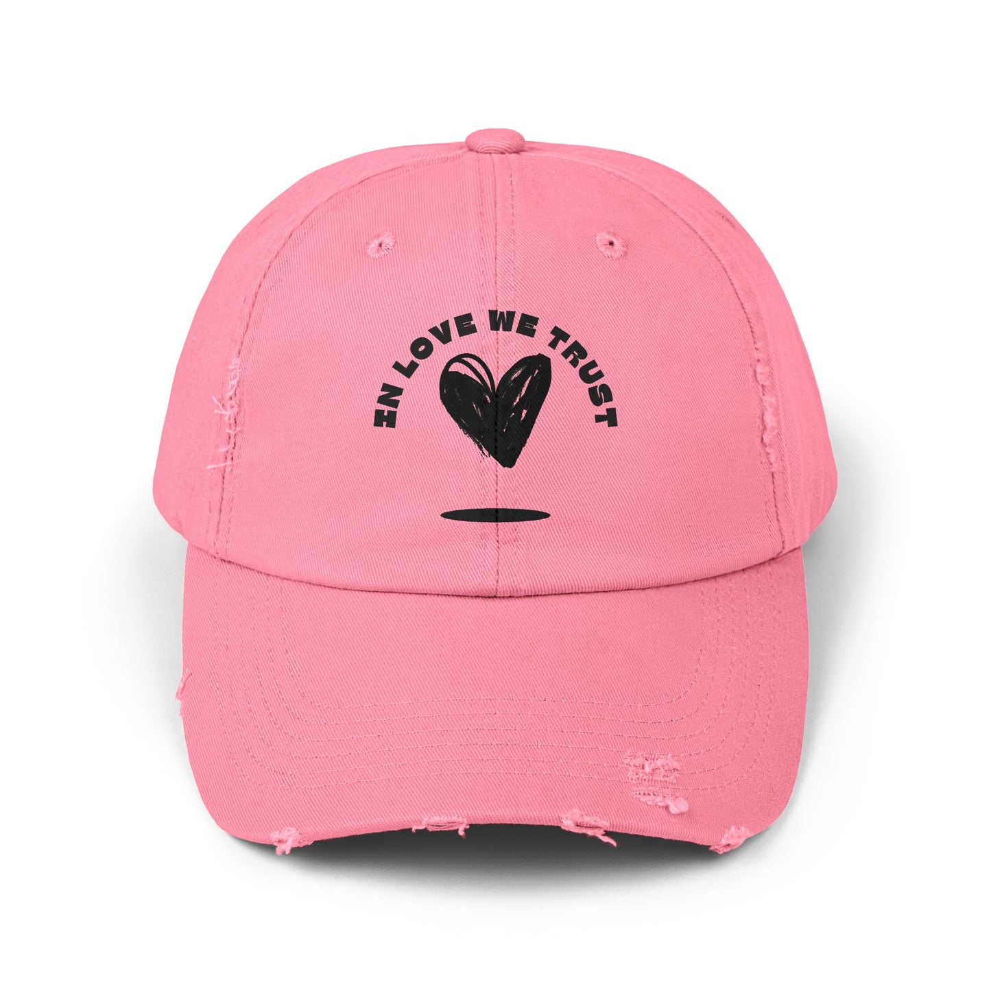 In love We Trust- 100% Cotton Classic Unisex Distressed Adjustable Cap