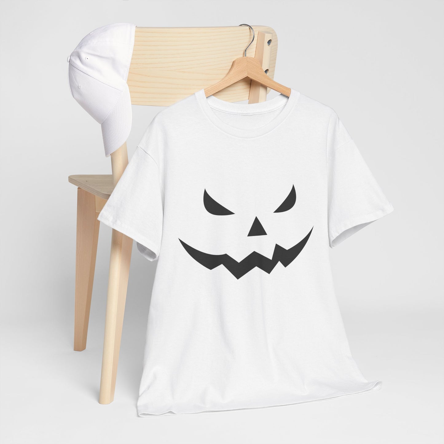 Pumpkin Face - Classic Graphic Print Unisex Heavy 100% Cotton Tee