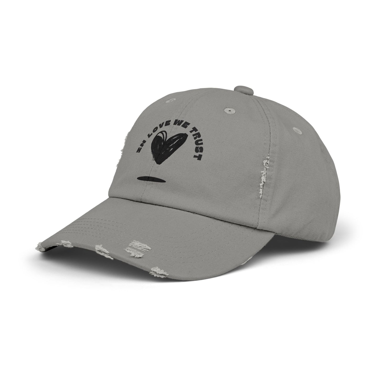 In love We Trust- 100% Cotton Classic Unisex Distressed Adjustable Cap