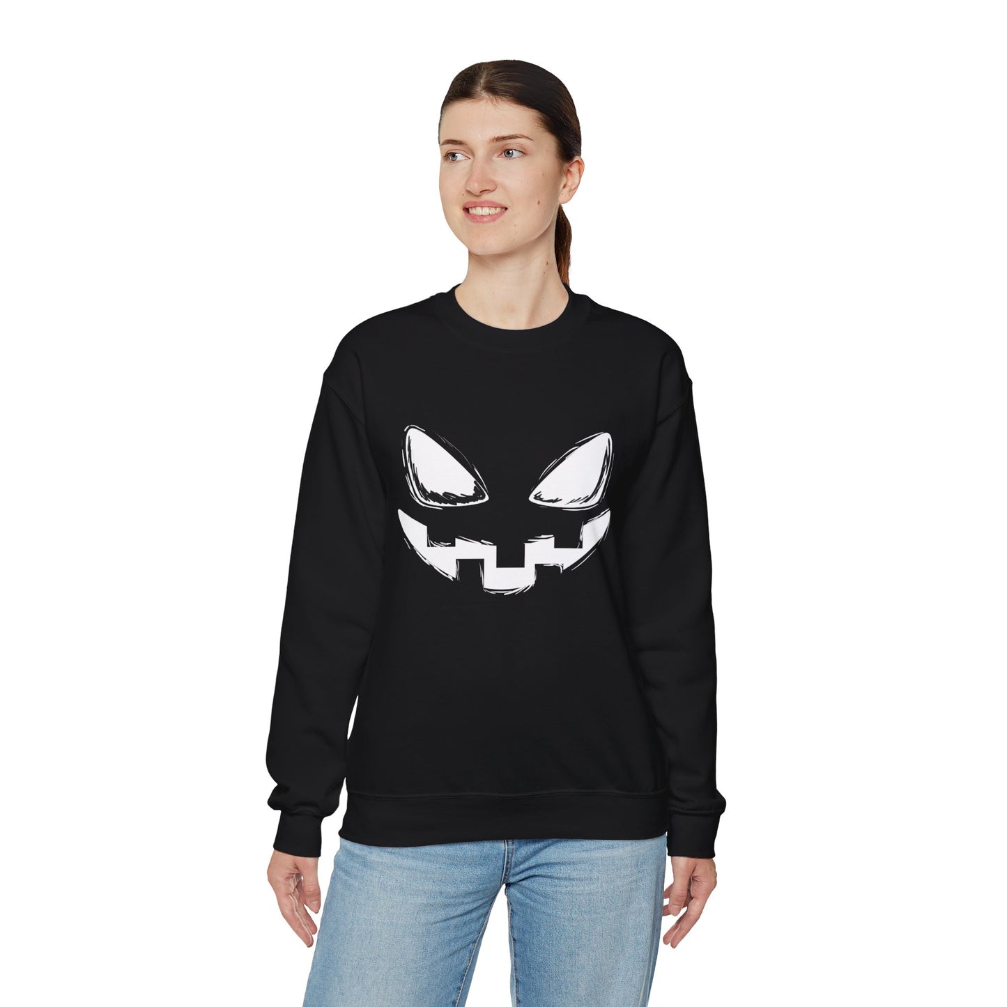 Spooky Face- Classic Graphic Print Unisex Heavy Blend™ Crewneck Sweatshirt