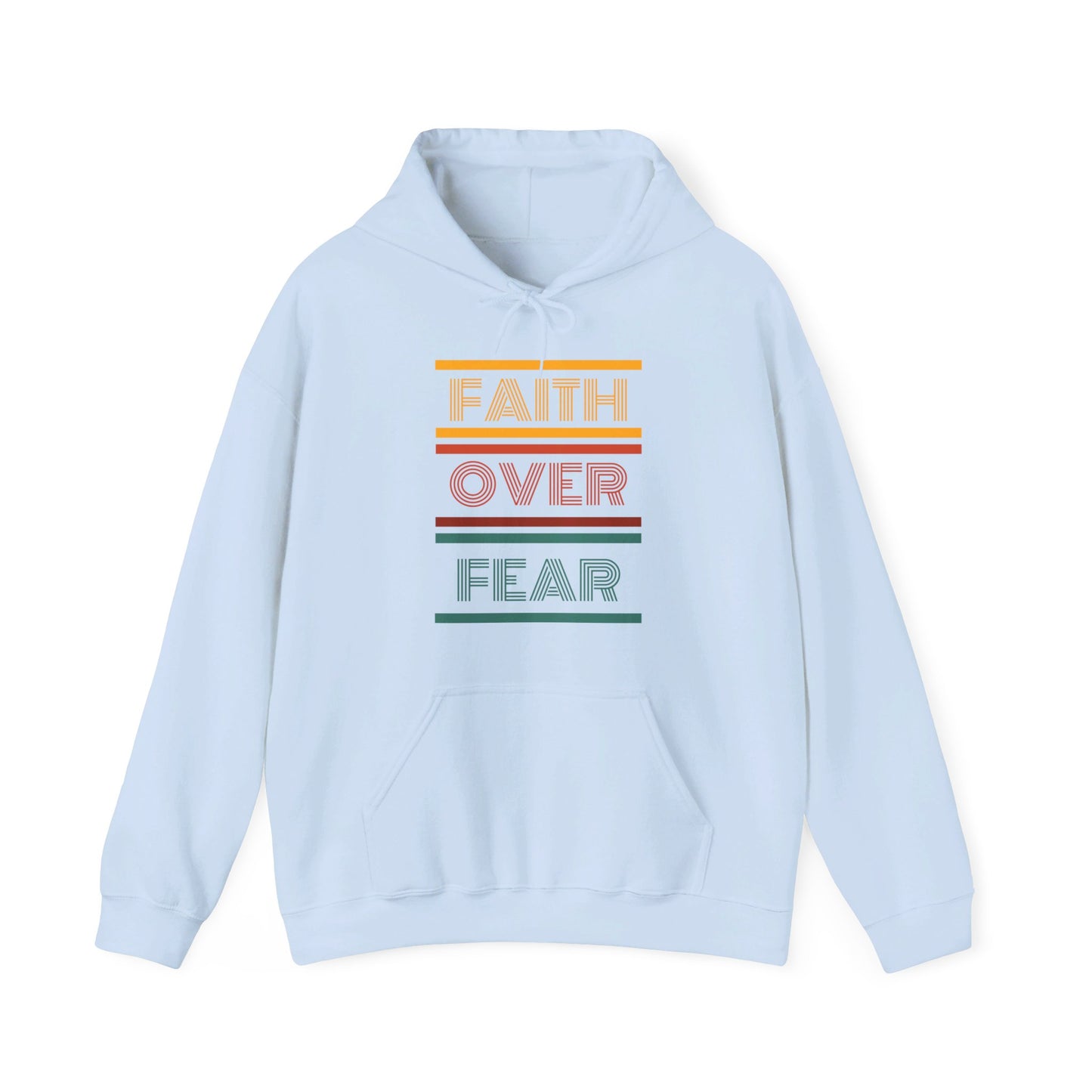 Vintage Faith Over Fear Unisex Heavy Blend™ Hooded Print Sweatshirt
