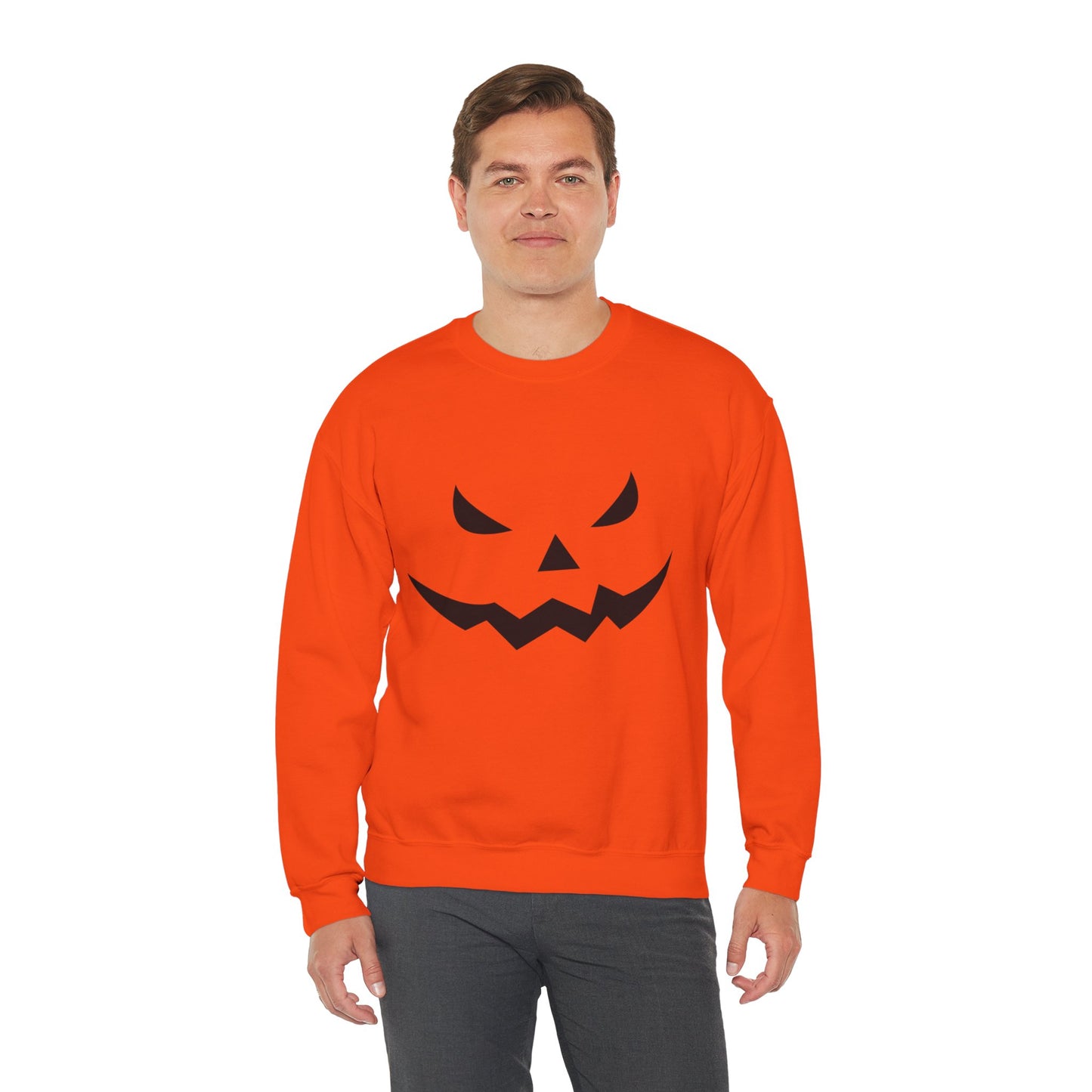 Pumpkin Face- Classic Graphic Print Unisex Heavy Blend™ Crewneck Sweatshirt