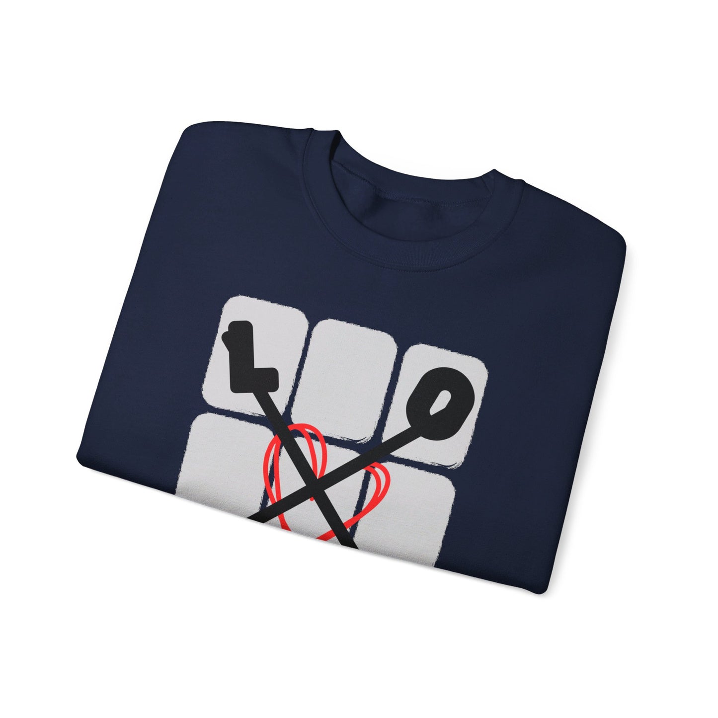 Love Tac Toe Classic Unisex Heavy Blend™ Graphic Print Crewneck Sweatshirt