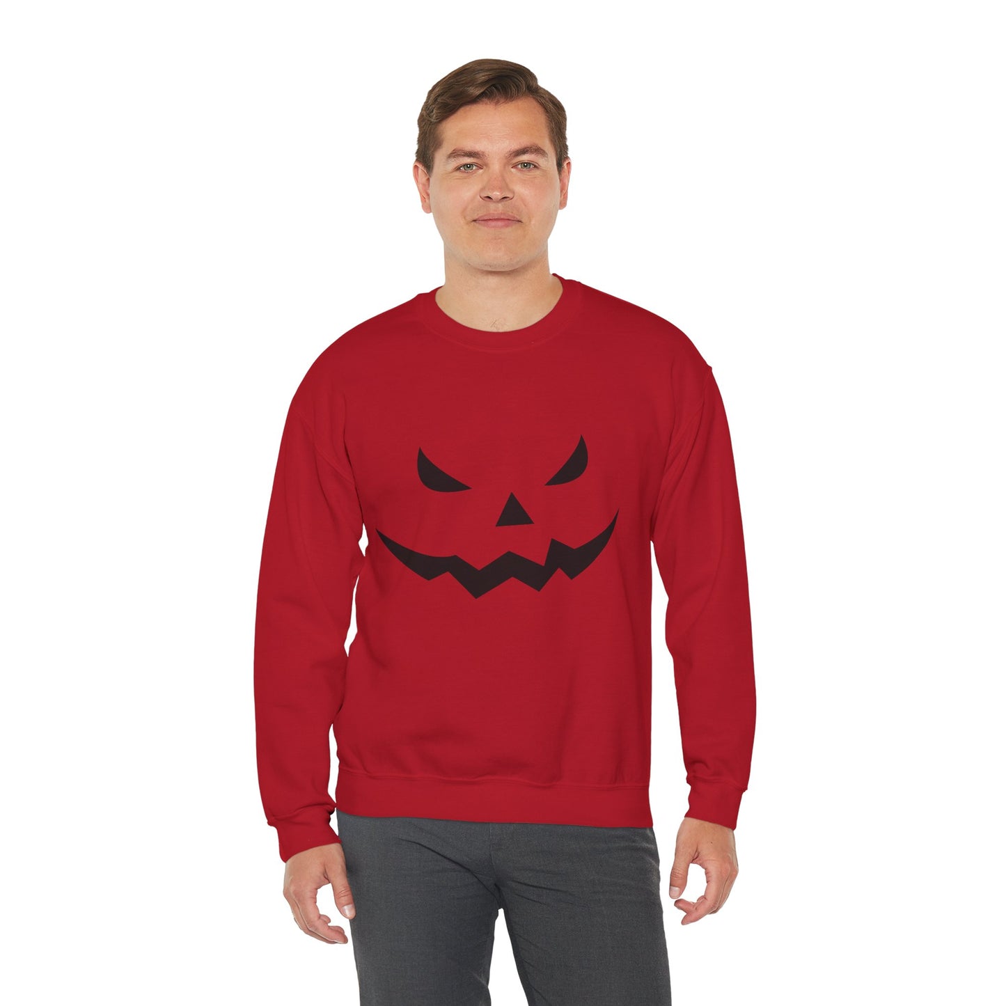 Pumpkin Face- Classic Graphic Print Unisex Heavy Blend™ Crewneck Sweatshirt
