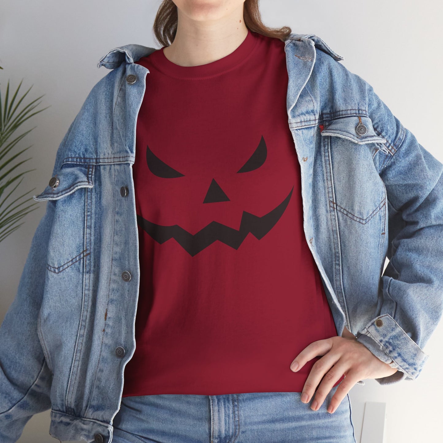Pumpkin Face - Classic Graphic Print Unisex Heavy 100% Cotton Tee