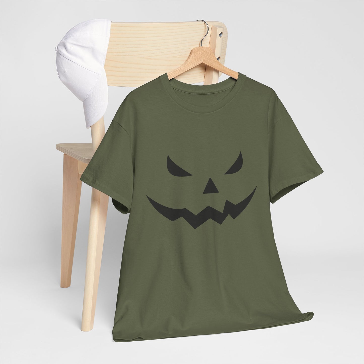 Pumpkin Face - Classic Graphic Print Unisex Heavy 100% Cotton Tee