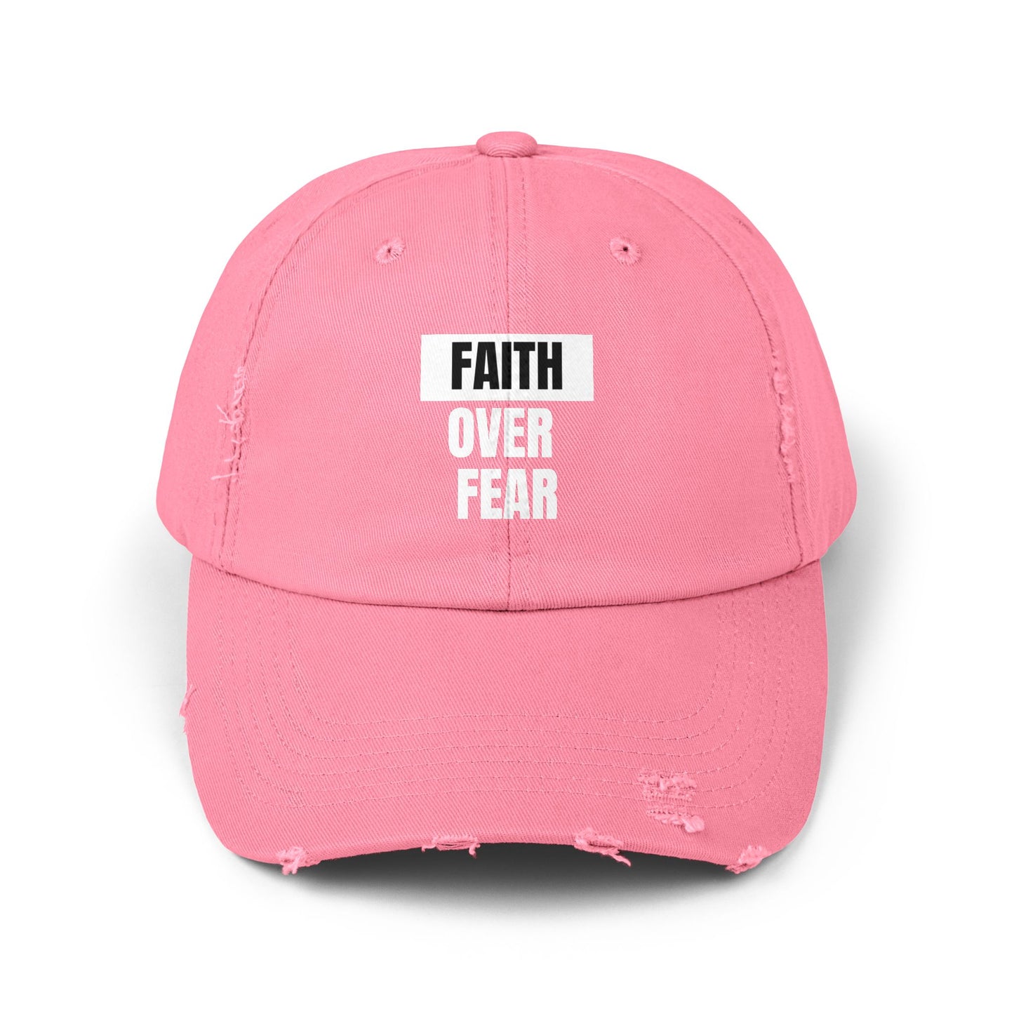 Faith over Fear - Unisex Distressed Cap