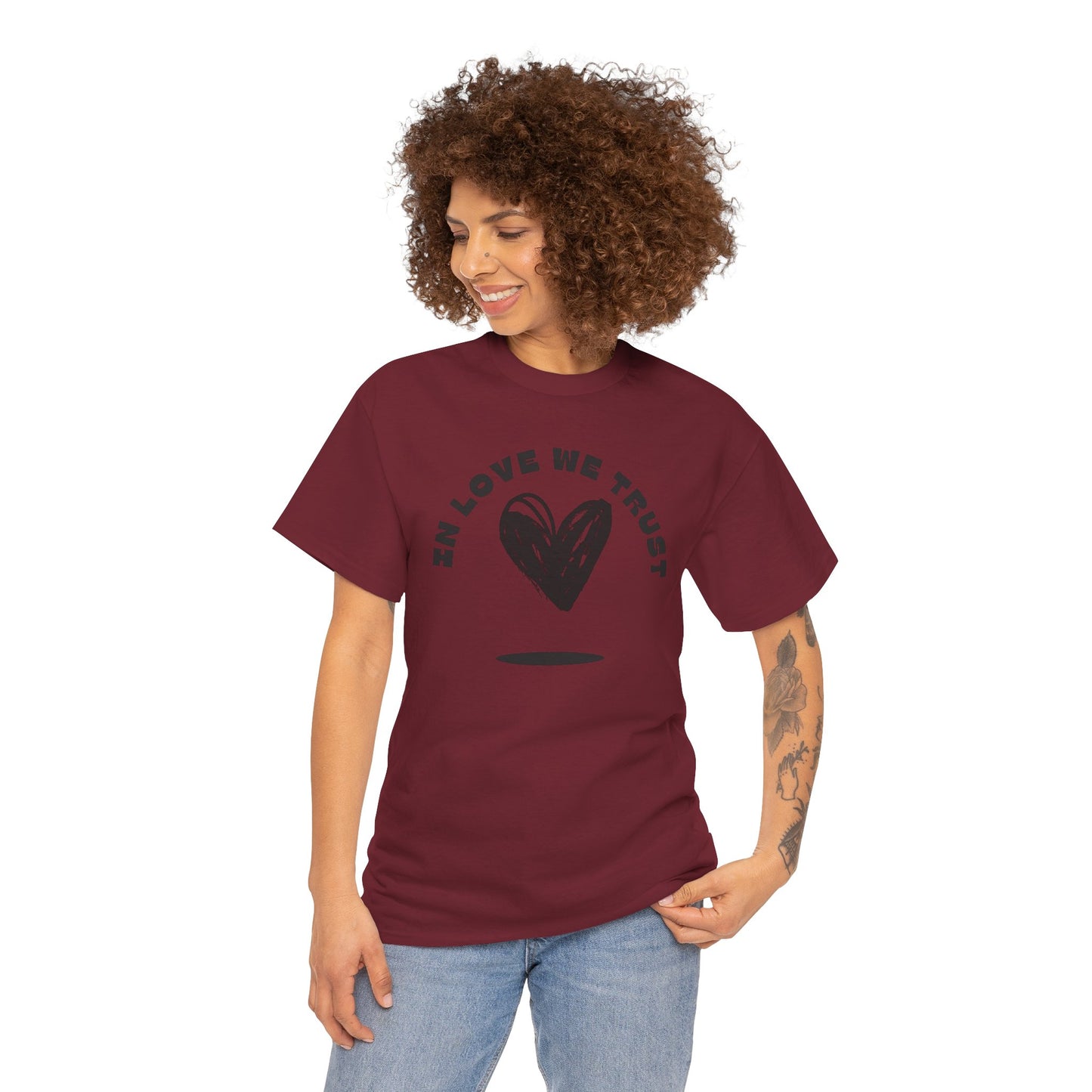 In Love We Trust - Unisex Classic Graphic Print Heavy 100% Cotton Tee