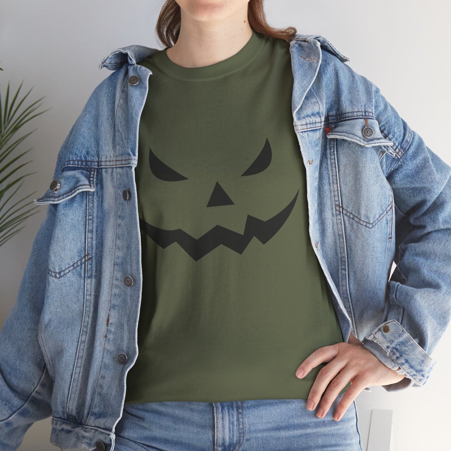 Pumpkin Face - Classic Graphic Print Unisex Heavy 100% Cotton Tee