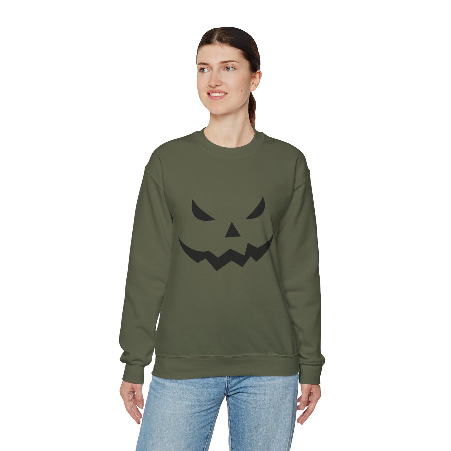 Pumpkin Face- Classic Graphic Print Unisex Heavy Blend™ Crewneck Sweatshirt