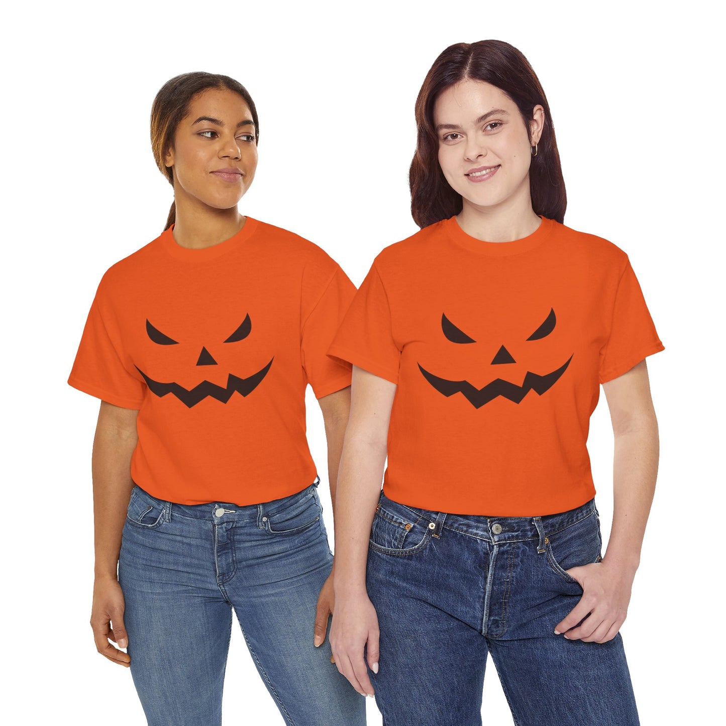 Pumpkin Face - Classic Graphic Print Unisex Heavy 100% Cotton Tee