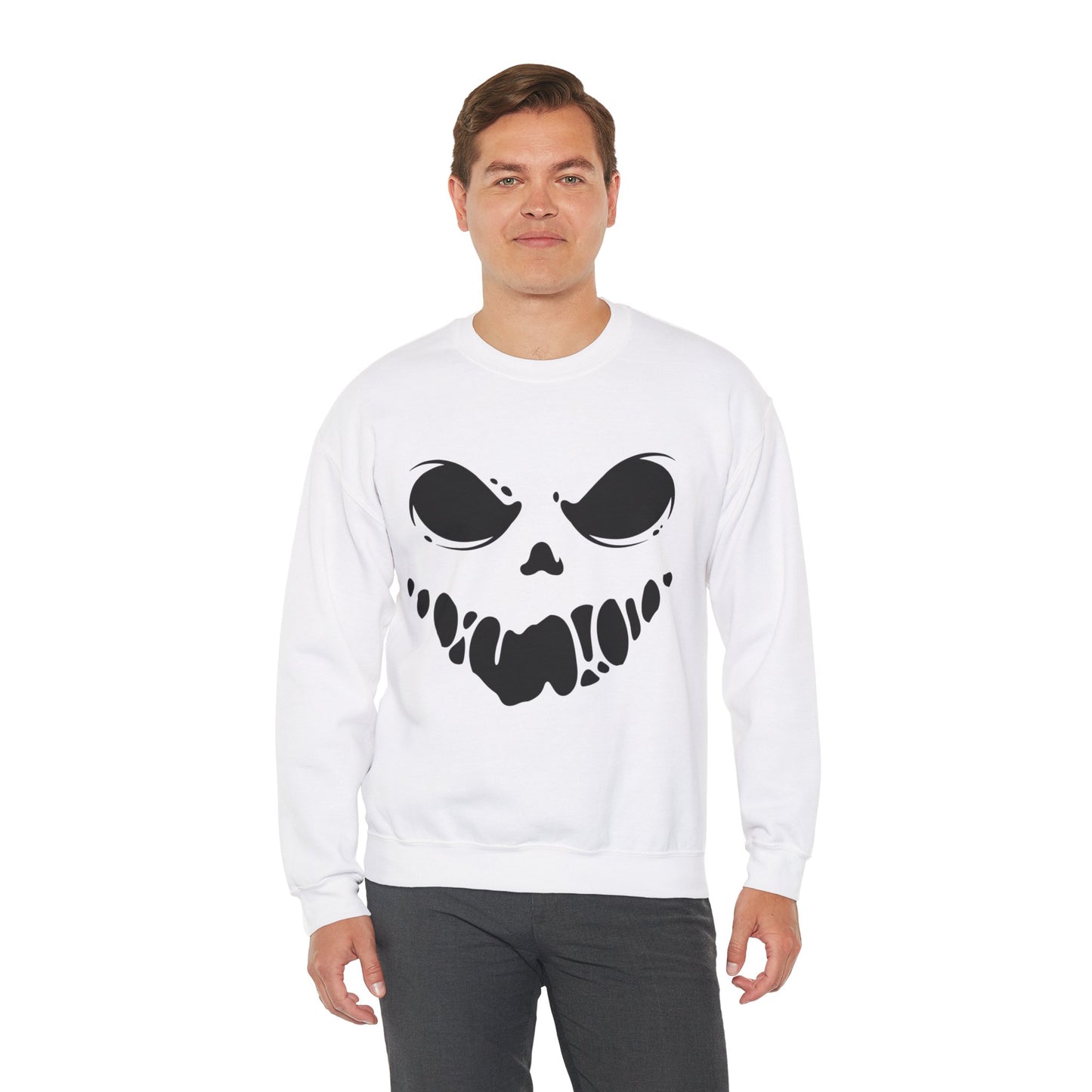 Ghoul Face- Graphic Print Unisex Heavy Blend™ Crewneck Sweatshirt