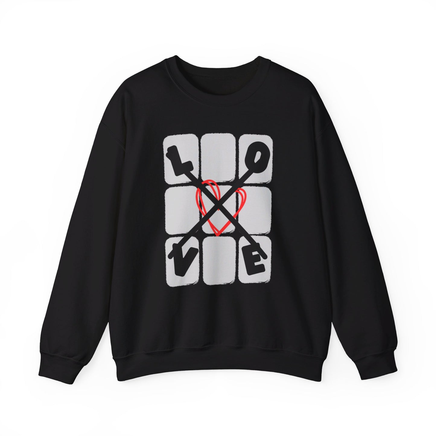 Love Tac Toe Classic Unisex Heavy Blend™ Graphic Print Crewneck Sweatshirt