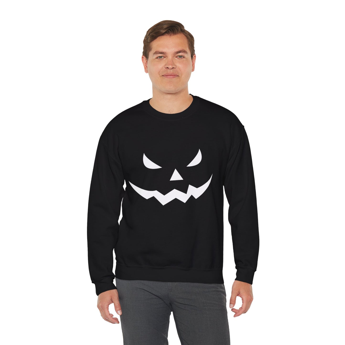 Pumpkin Face- Classic Graphic Print Unisex Heavy Blend™ Crewneck Sweatshirt