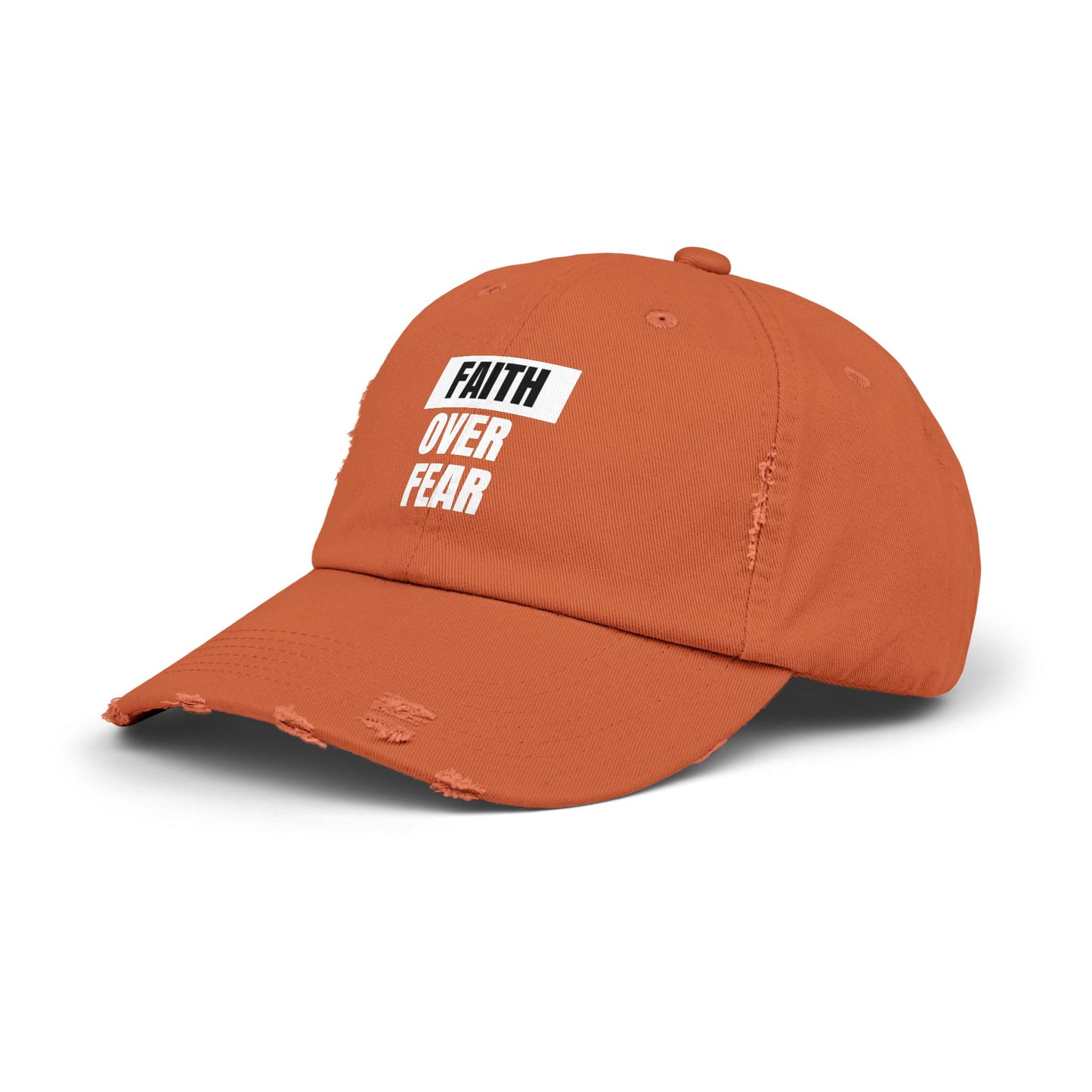 Faith over Fear - Unisex Distressed Cap
