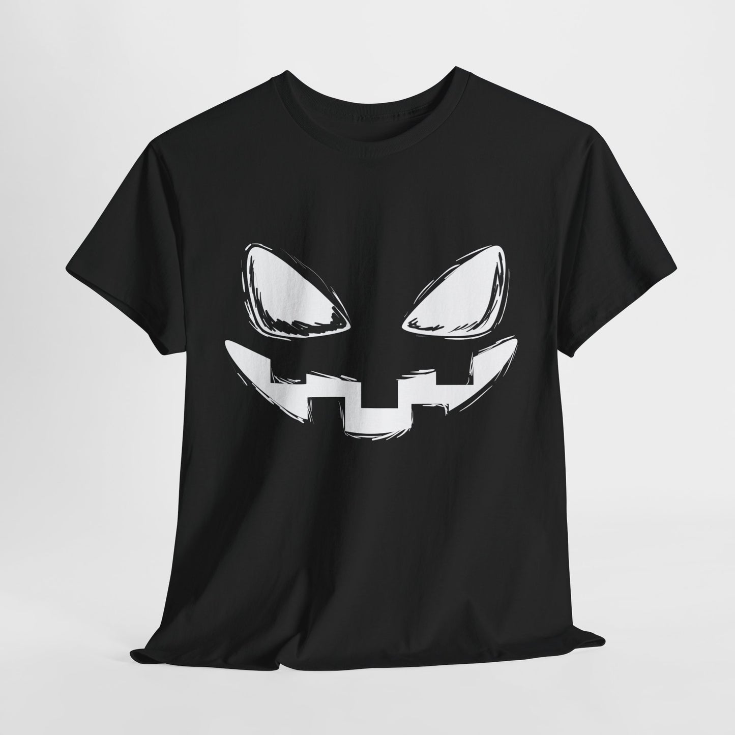Spooky Face - Classic Graphic Print Unisex Heavy 100% Cotton Tee