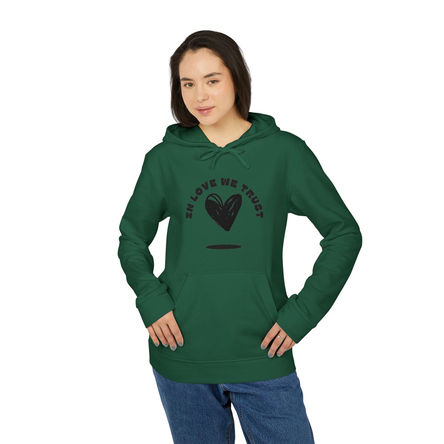 In Love We Trust - Adidas Graphic Print Unisex Fleece Hoodie