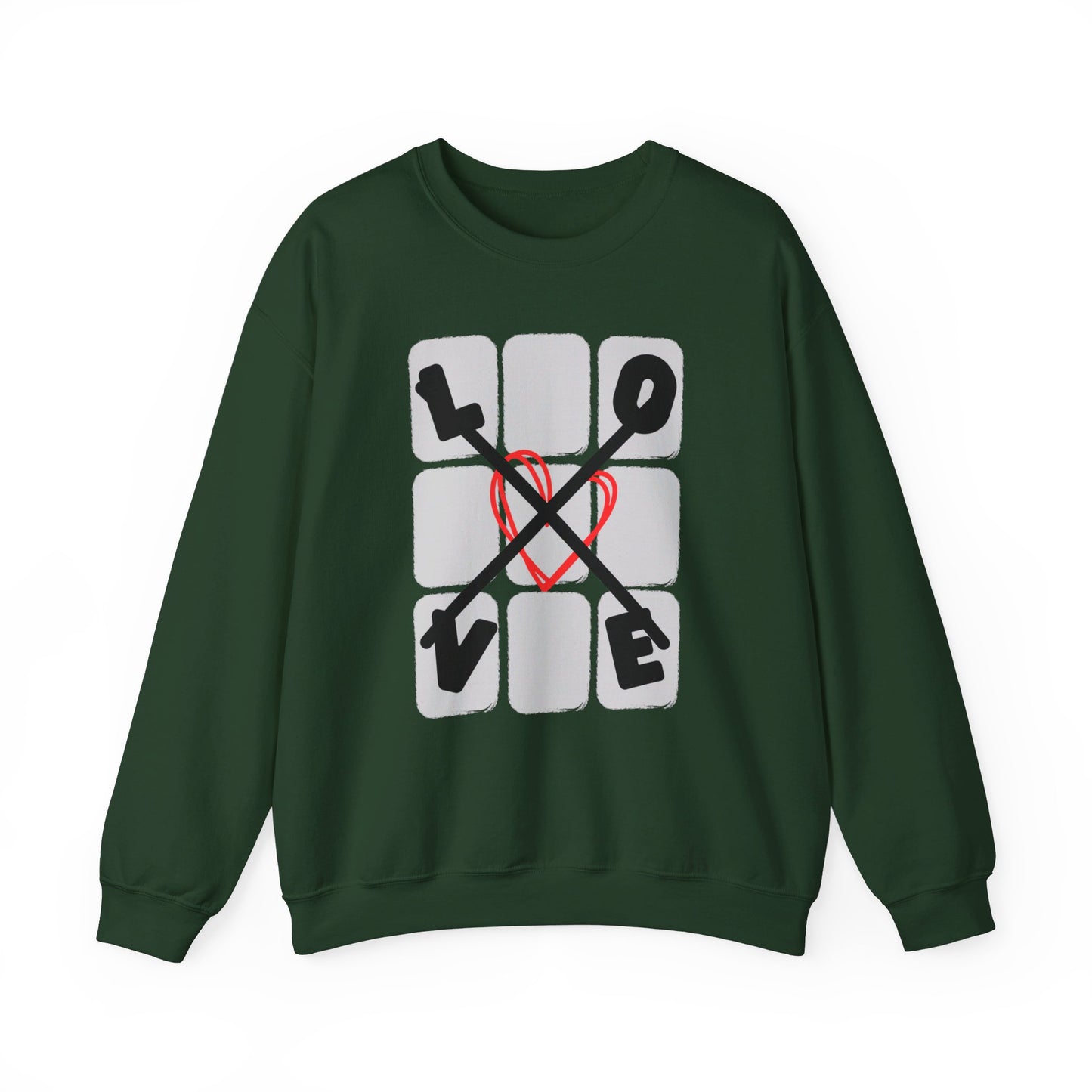 Love Tac Toe Classic Unisex Heavy Blend™ Graphic Print Crewneck Sweatshirt