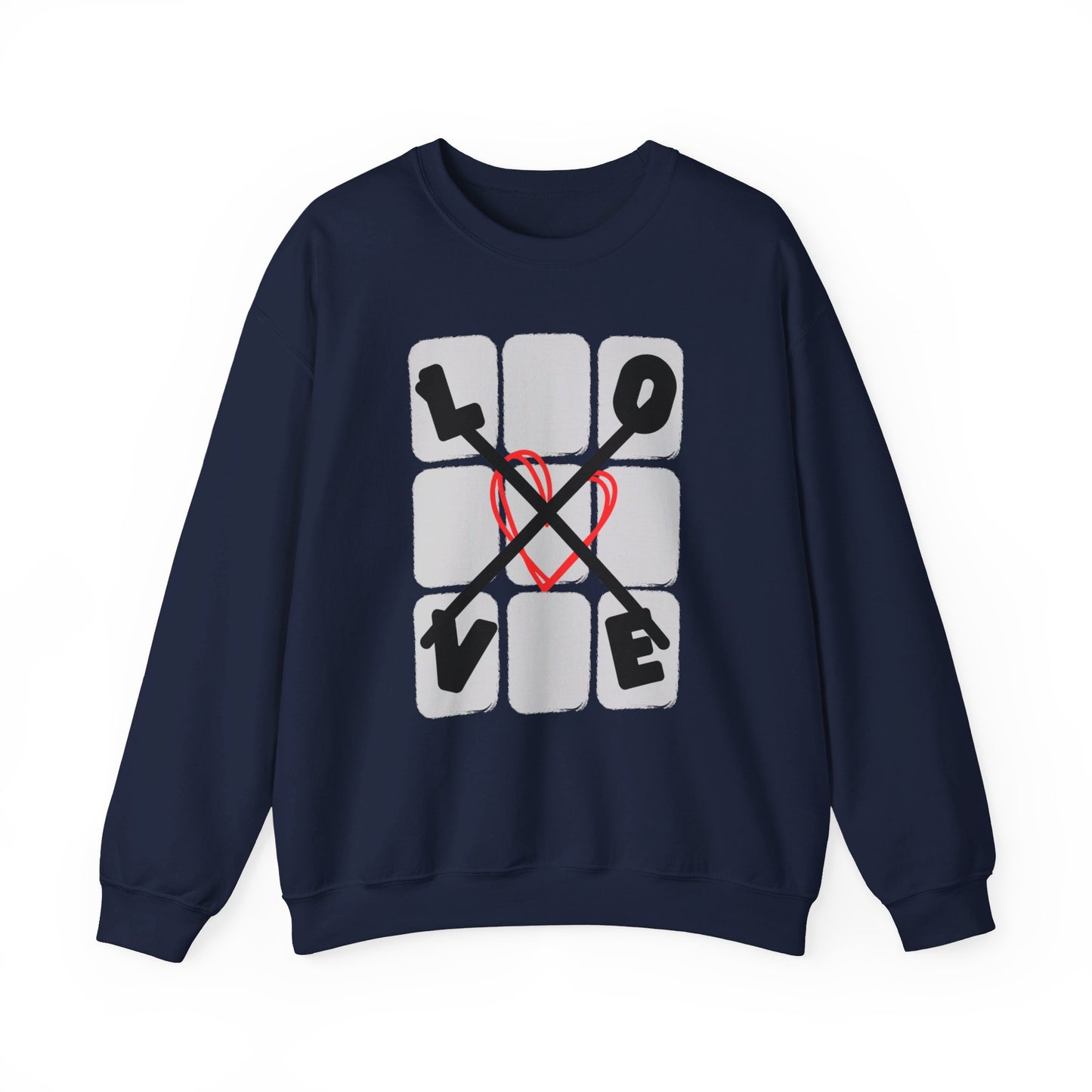 Love Tac Toe Classic Unisex Heavy Blend™ Graphic Print Crewneck Sweatshirt