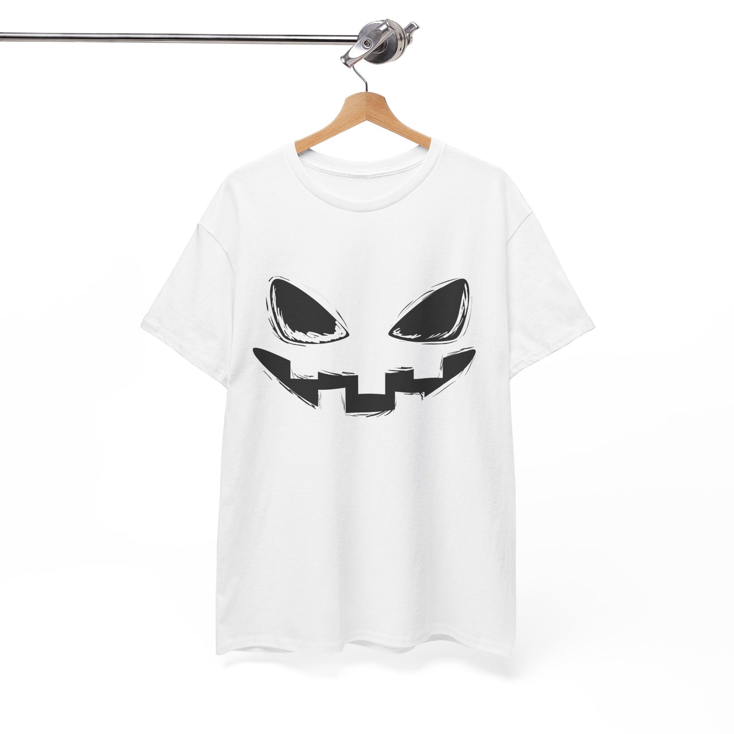 Spooky Face - Classic Graphic Print Unisex Heavy 100% Cotton Tee
