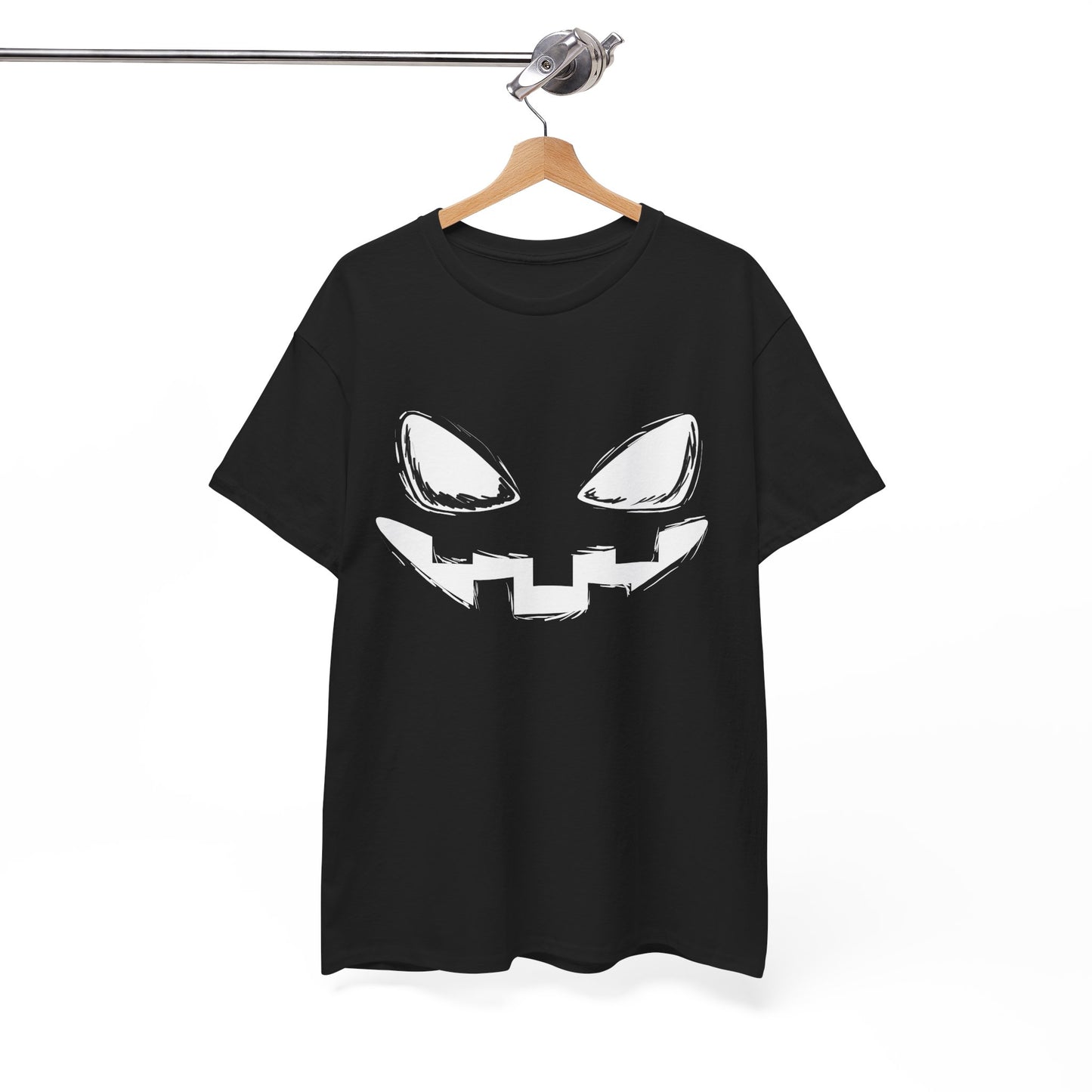 Spooky Face - Classic Graphic Print Unisex Heavy 100% Cotton Tee