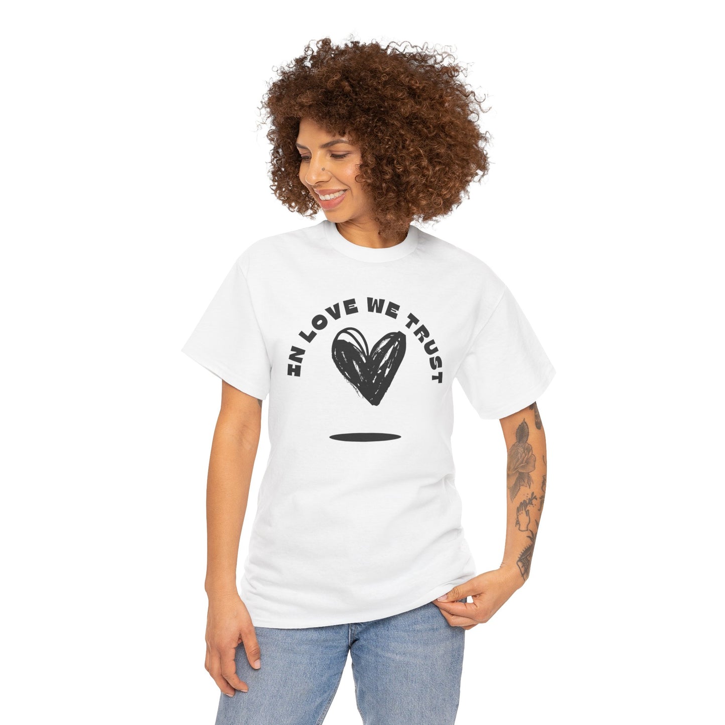 In Love We Trust - Unisex Classic Graphic Print Heavy 100% Cotton Tee