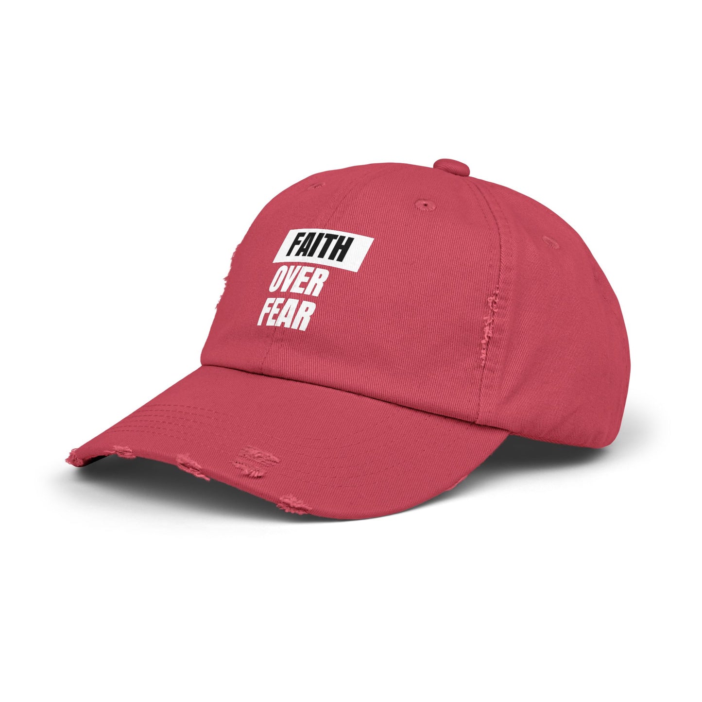 Faith over Fear - Unisex Distressed Cap