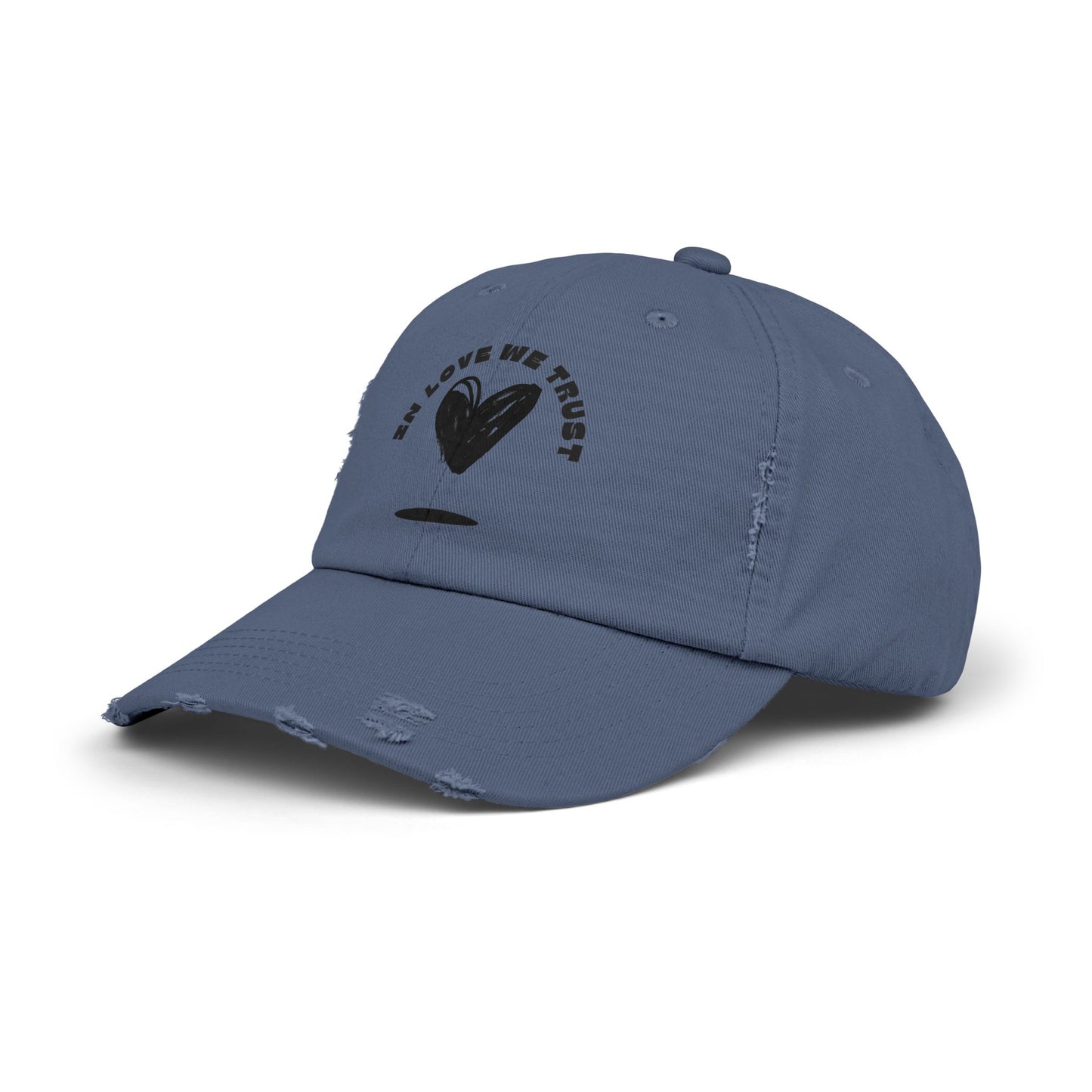 In love We Trust- 100% Cotton Classic Unisex Distressed Adjustable Cap