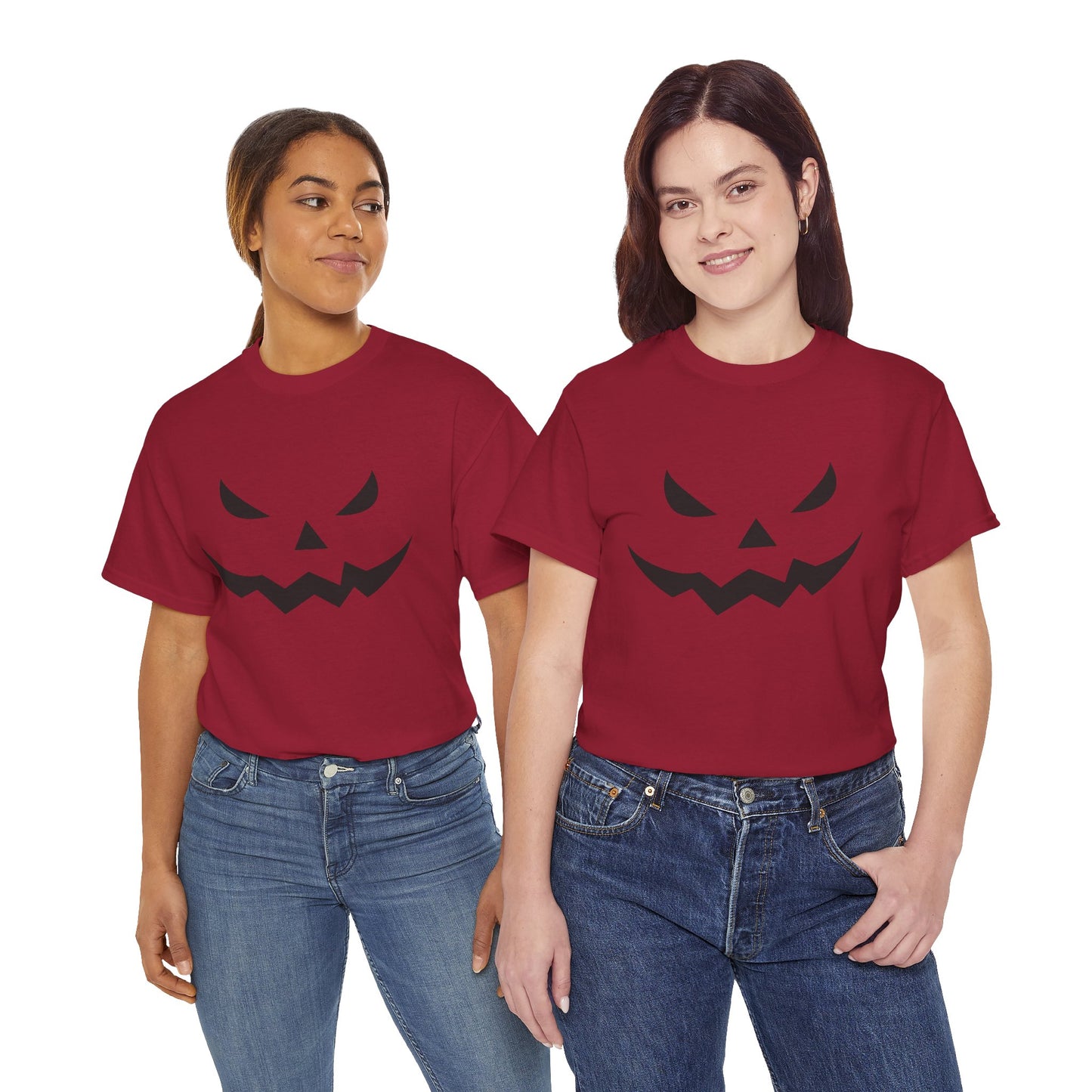 Pumpkin Face - Classic Graphic Print Unisex Heavy 100% Cotton Tee