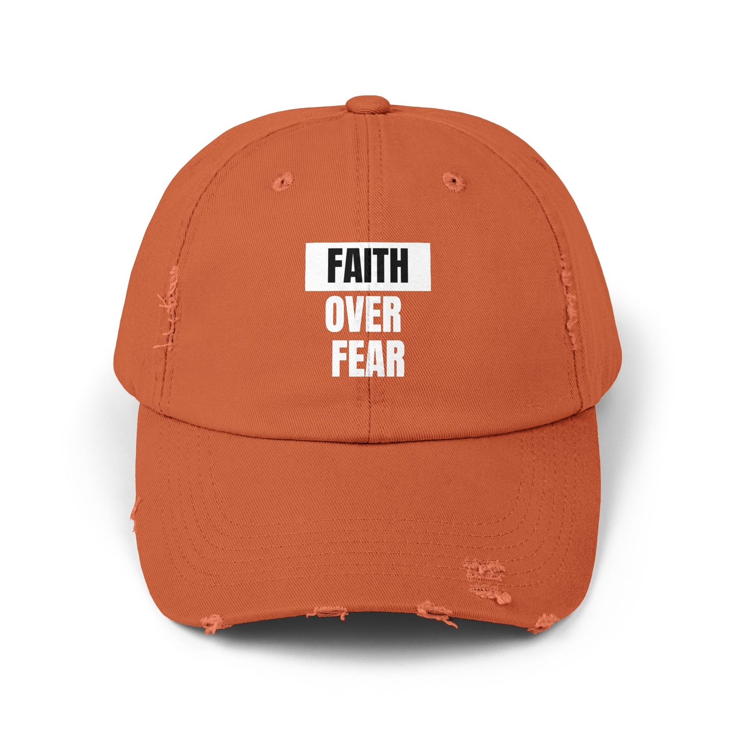 Faith over Fear - Unisex Distressed Cap