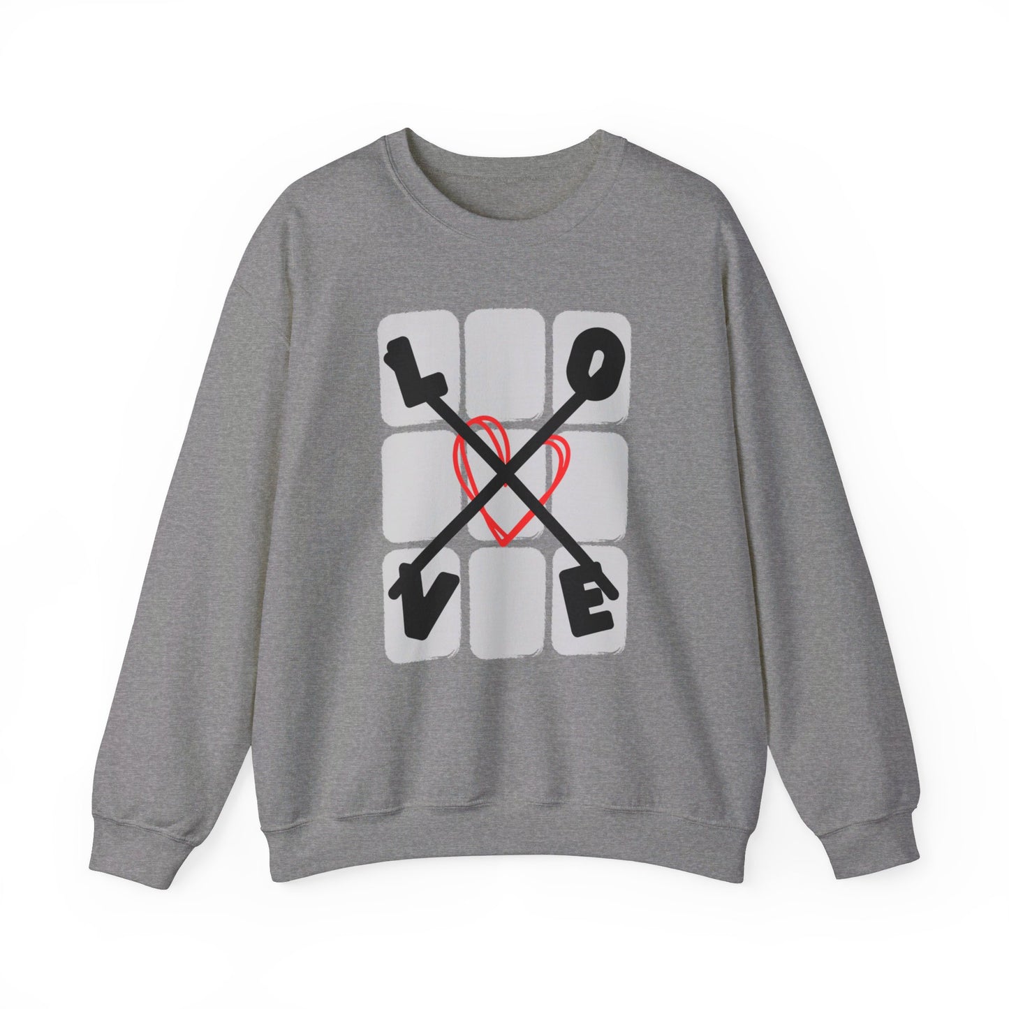Love Tac Toe Classic Unisex Heavy Blend™ Graphic Print Crewneck Sweatshirt