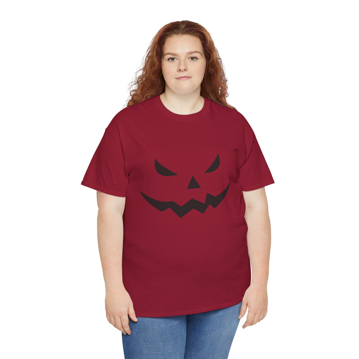 Pumpkin Face - Classic Graphic Print Unisex Heavy 100% Cotton Tee