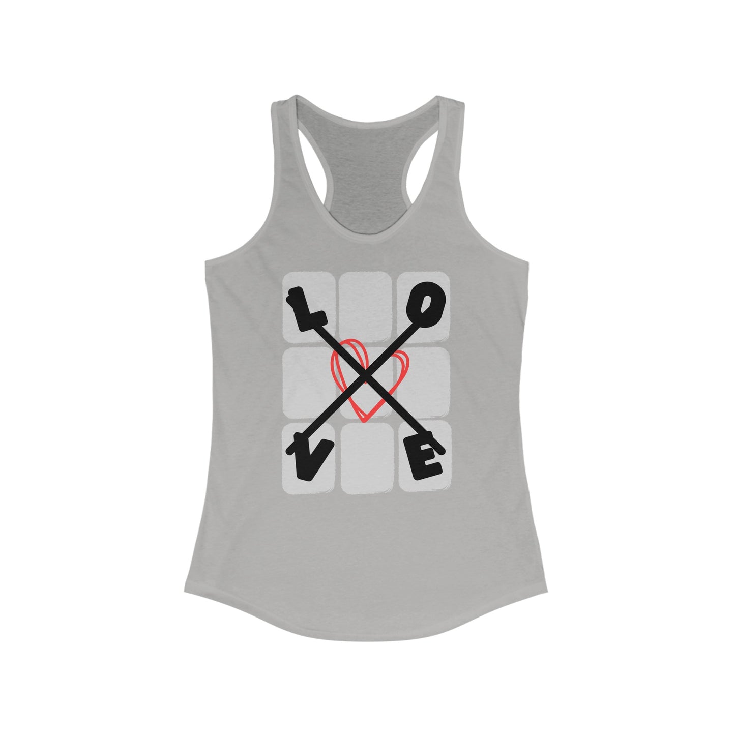 Love Tac Toe Women's Ideal Racerback Graphic Print Tank