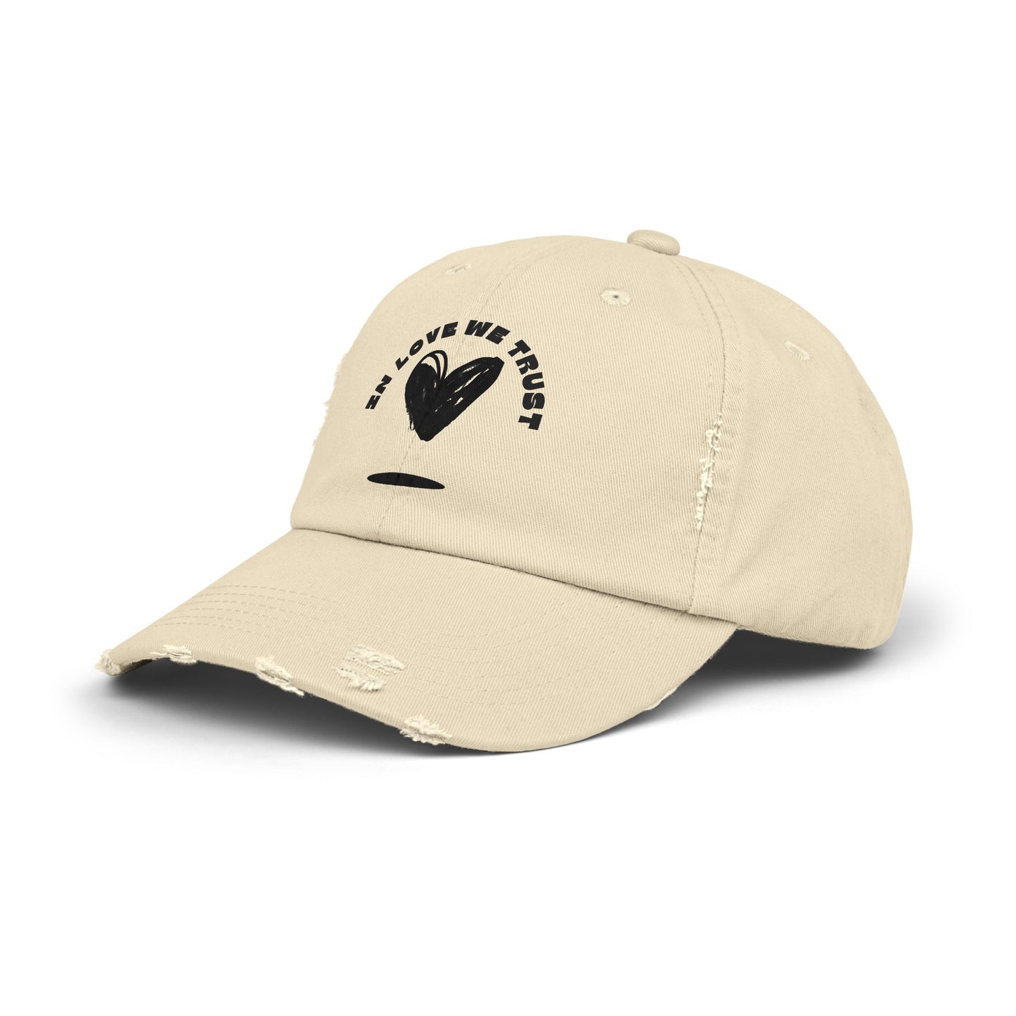 In love We Trust- 100% Cotton Classic Unisex Distressed Adjustable Cap
