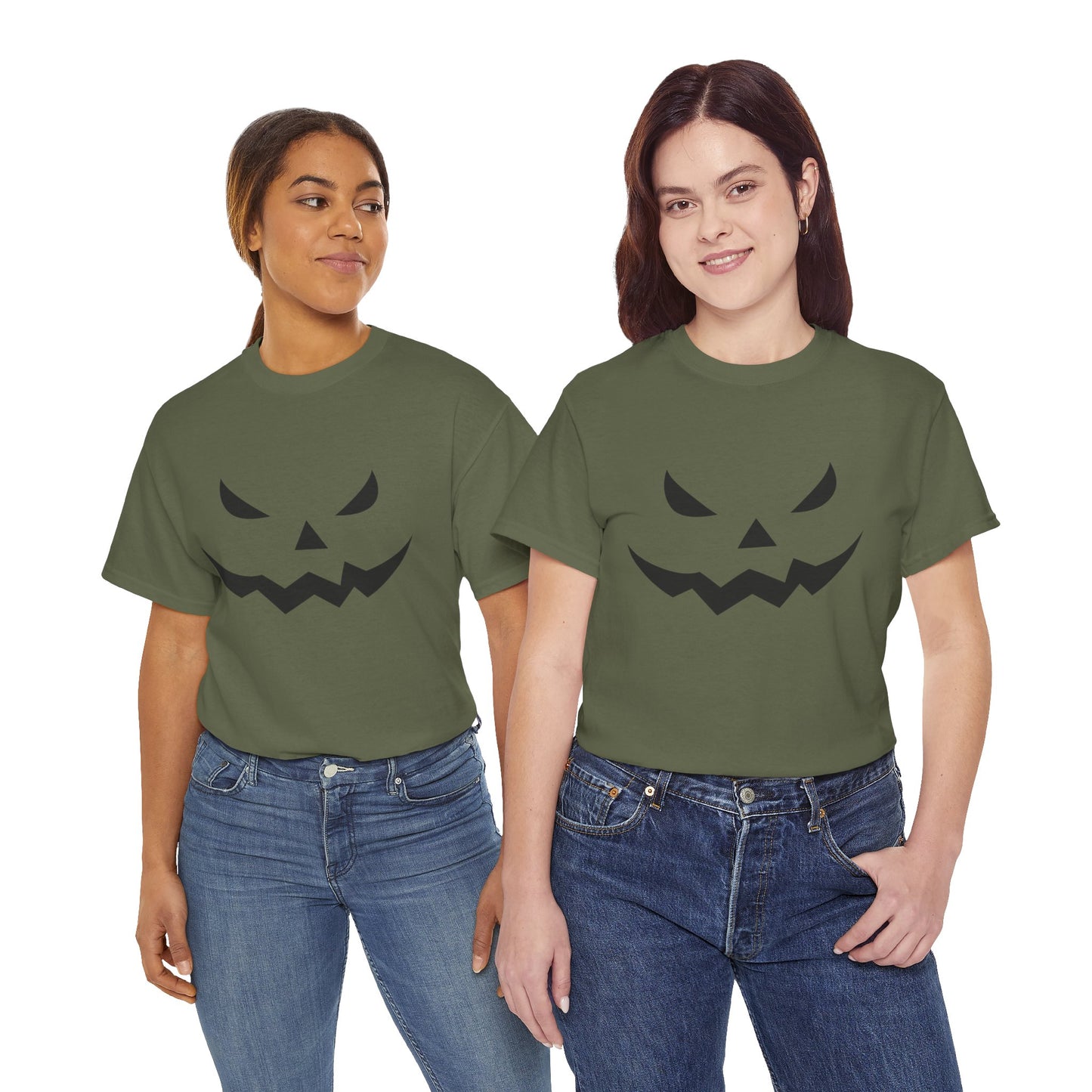 Pumpkin Face - Classic Graphic Print Unisex Heavy 100% Cotton Tee