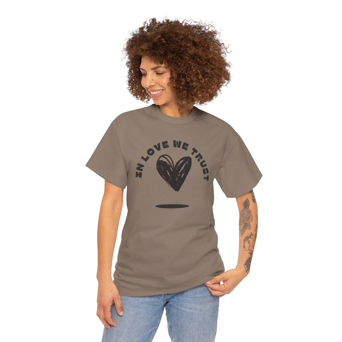 In Love We Trust - Unisex Classic Graphic Print Heavy 100% Cotton Tee