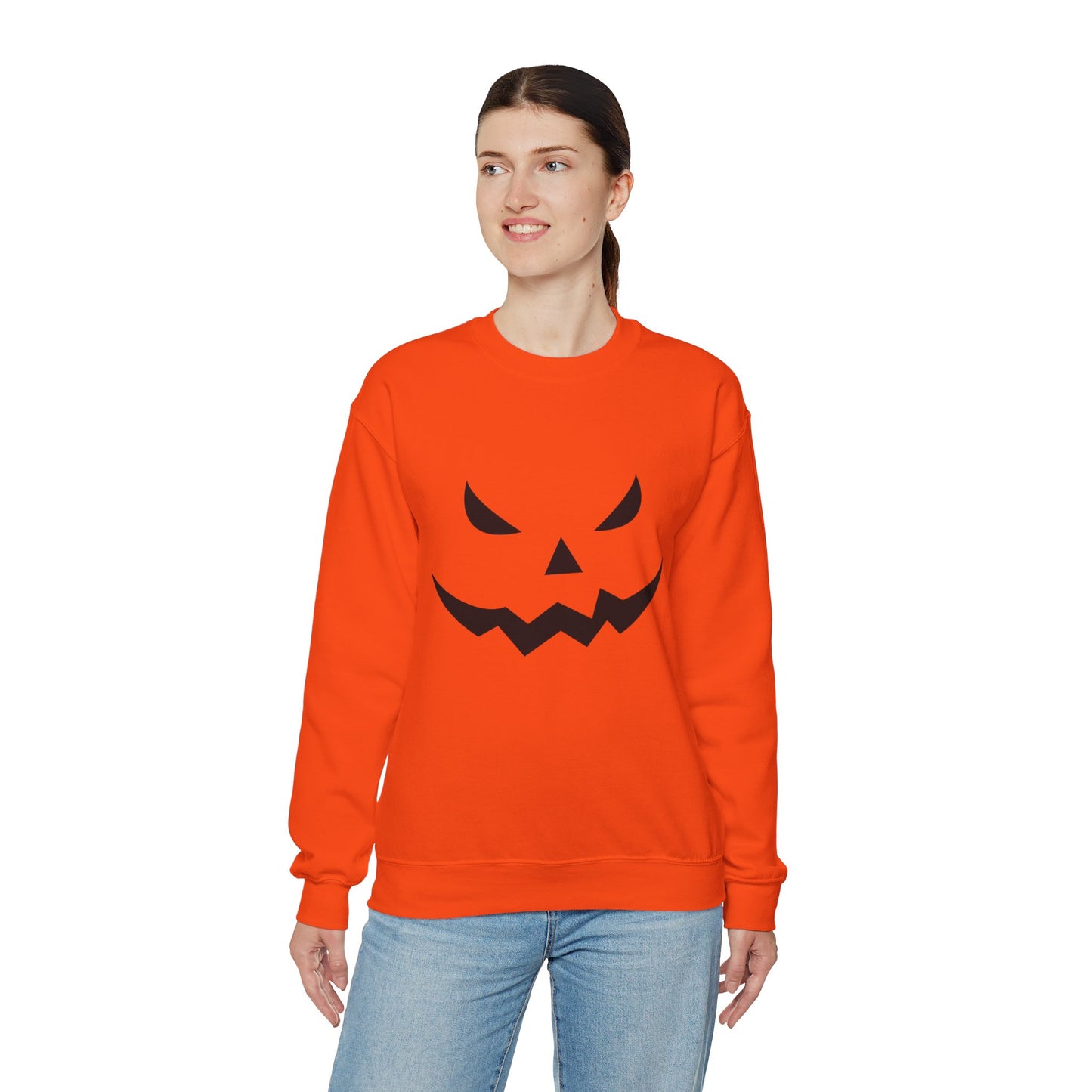 Pumpkin Face- Classic Graphic Print Unisex Heavy Blend™ Crewneck Sweatshirt