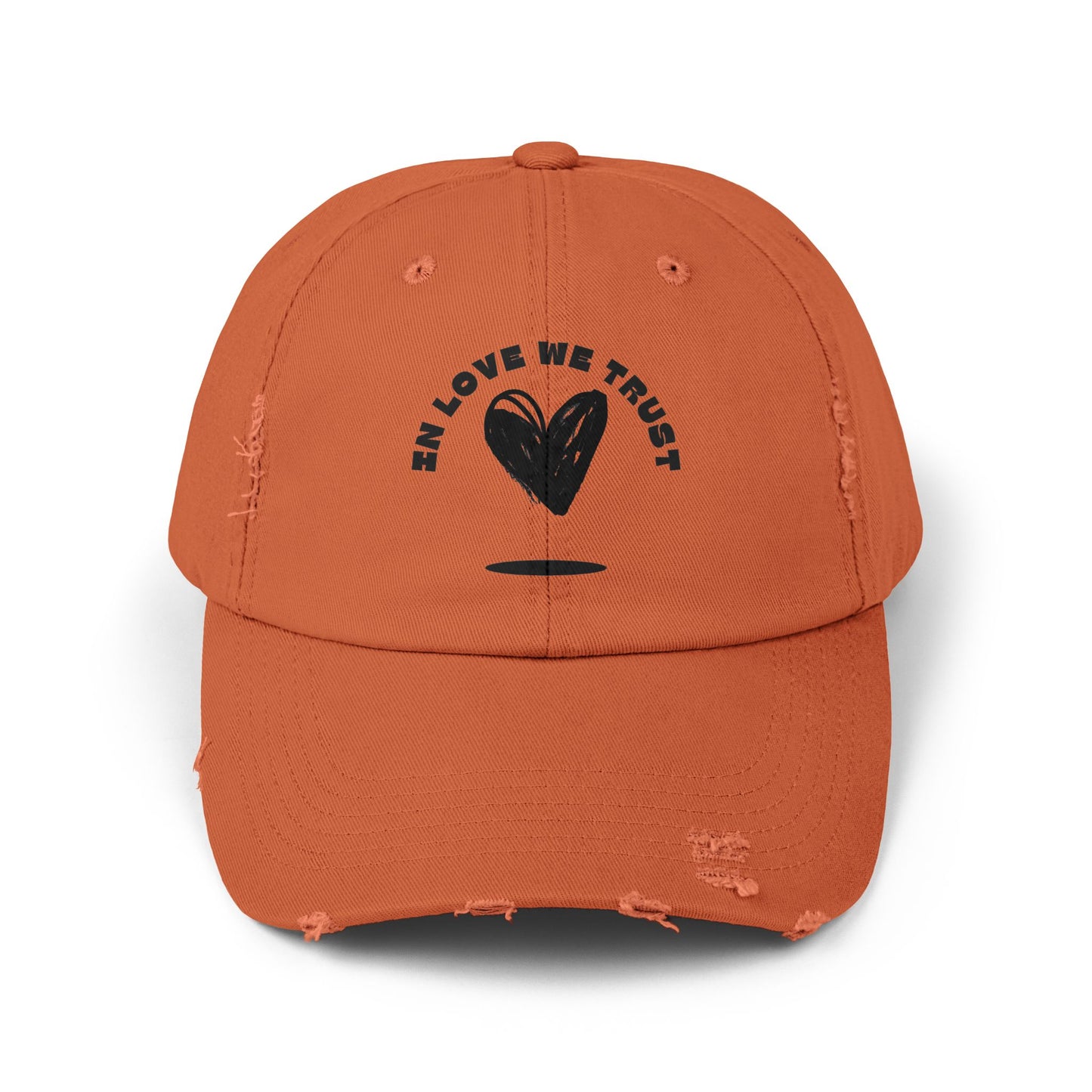 In love We Trust- 100% Cotton Classic Unisex Distressed Adjustable Cap