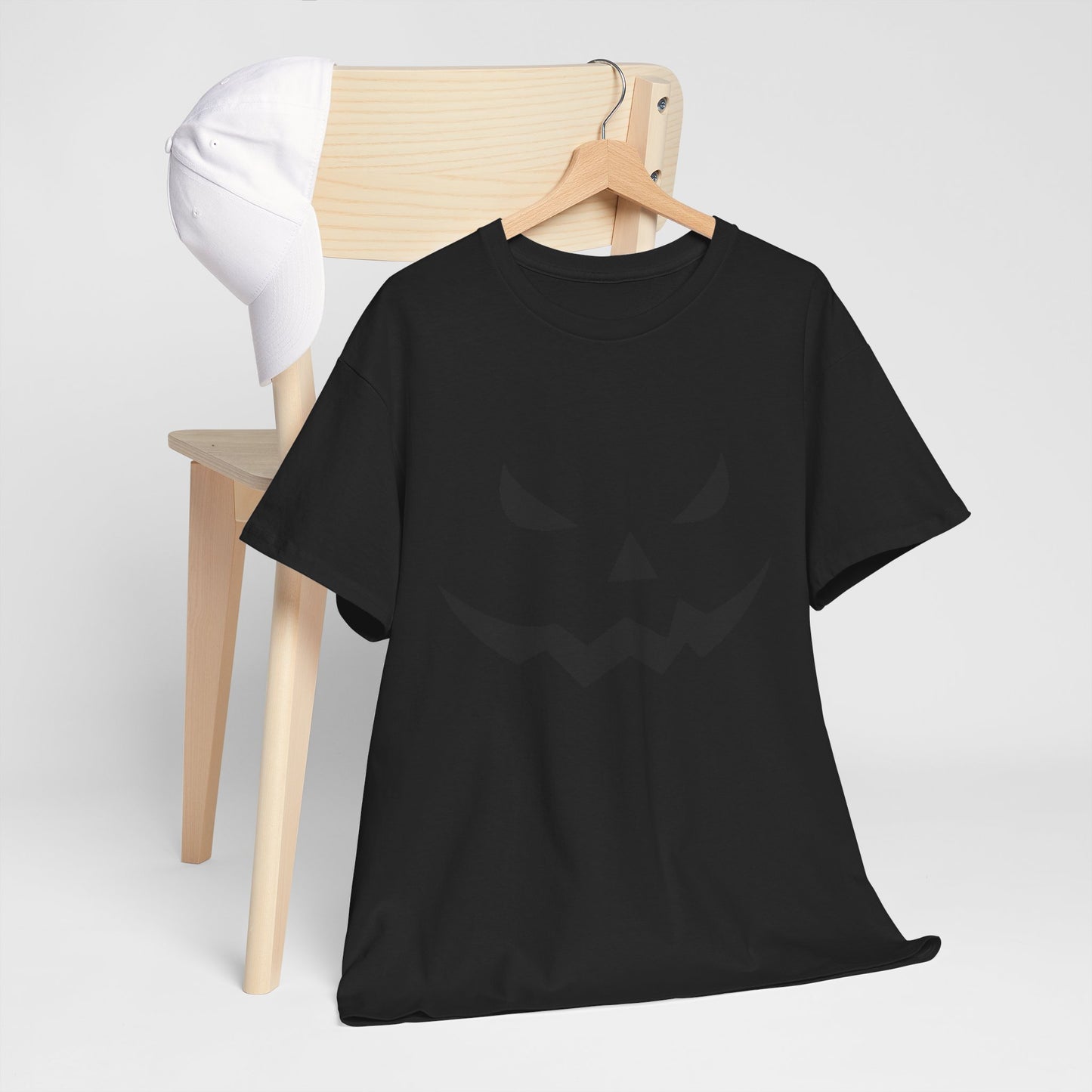 Pumpkin Face - Classic Graphic Print Unisex Heavy 100% Cotton Tee
