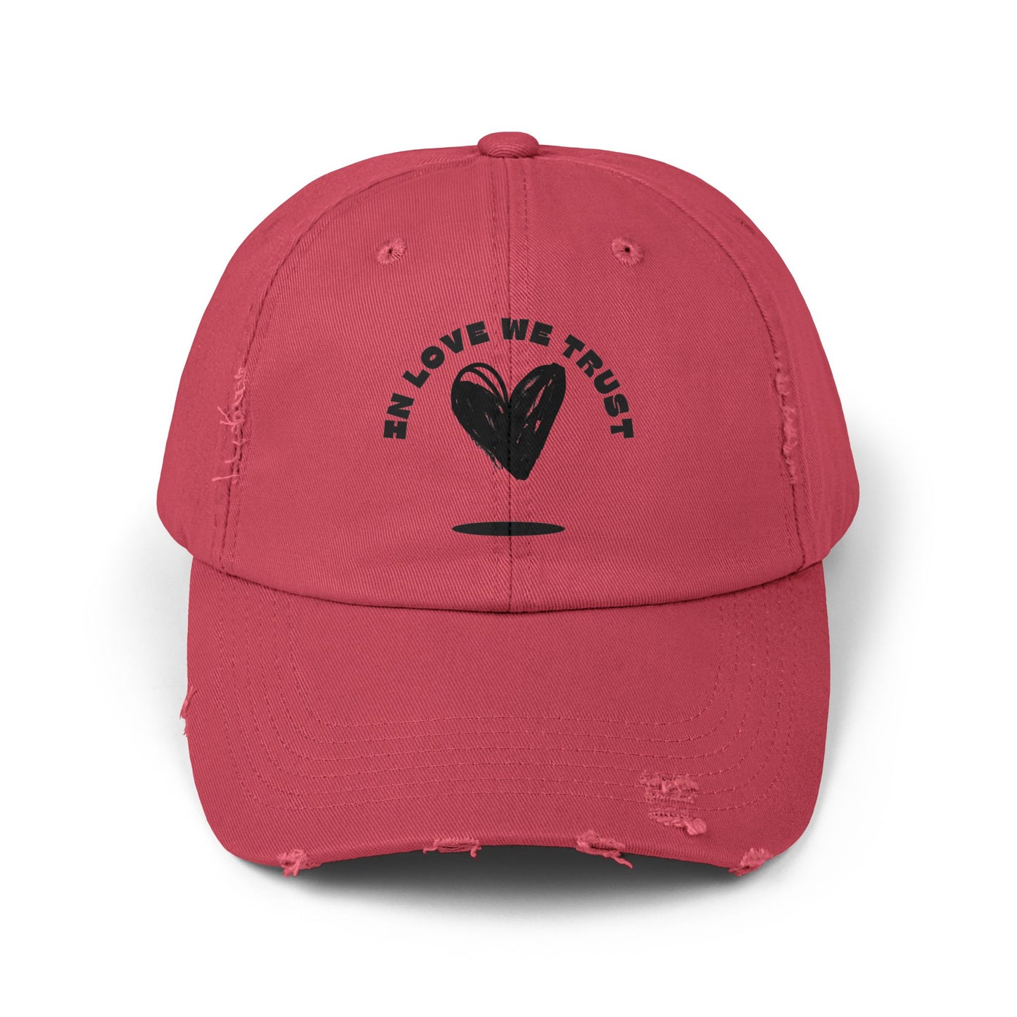 In love We Trust- 100% Cotton Classic Unisex Distressed Adjustable Cap