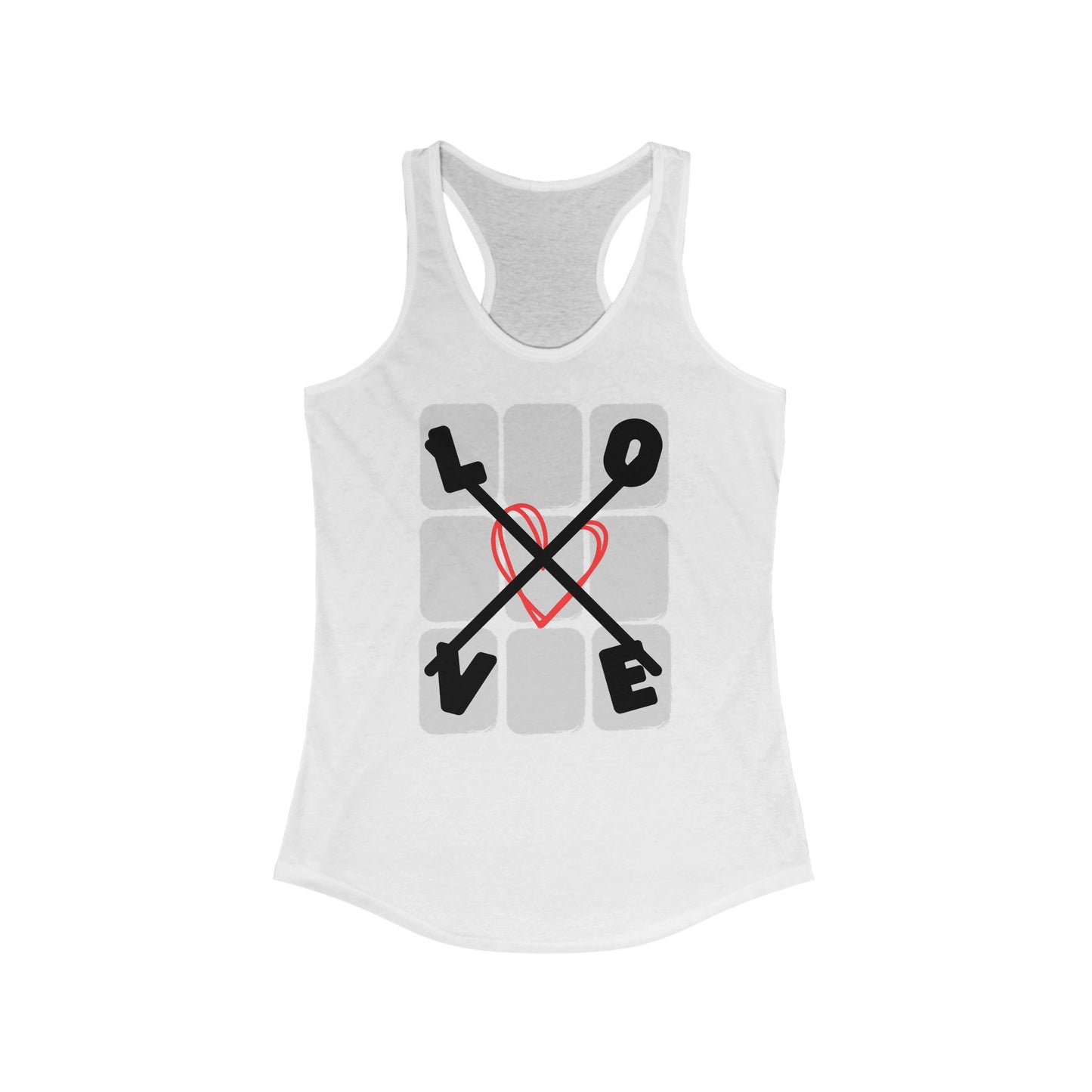 Love Tac Toe Women's Ideal Racerback Graphic Print Tank
