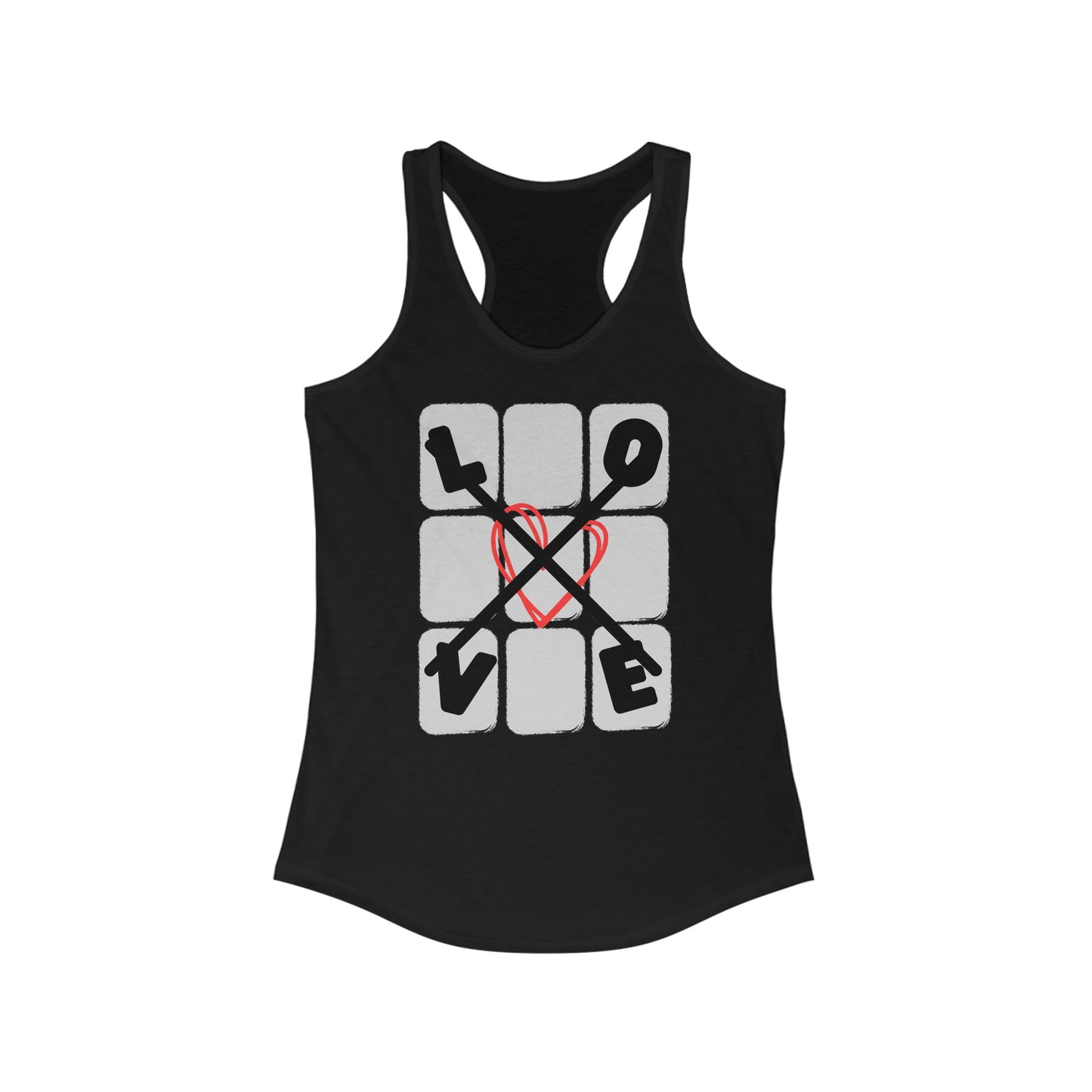 Love Tac Toe Women's Ideal Racerback Graphic Print Tank