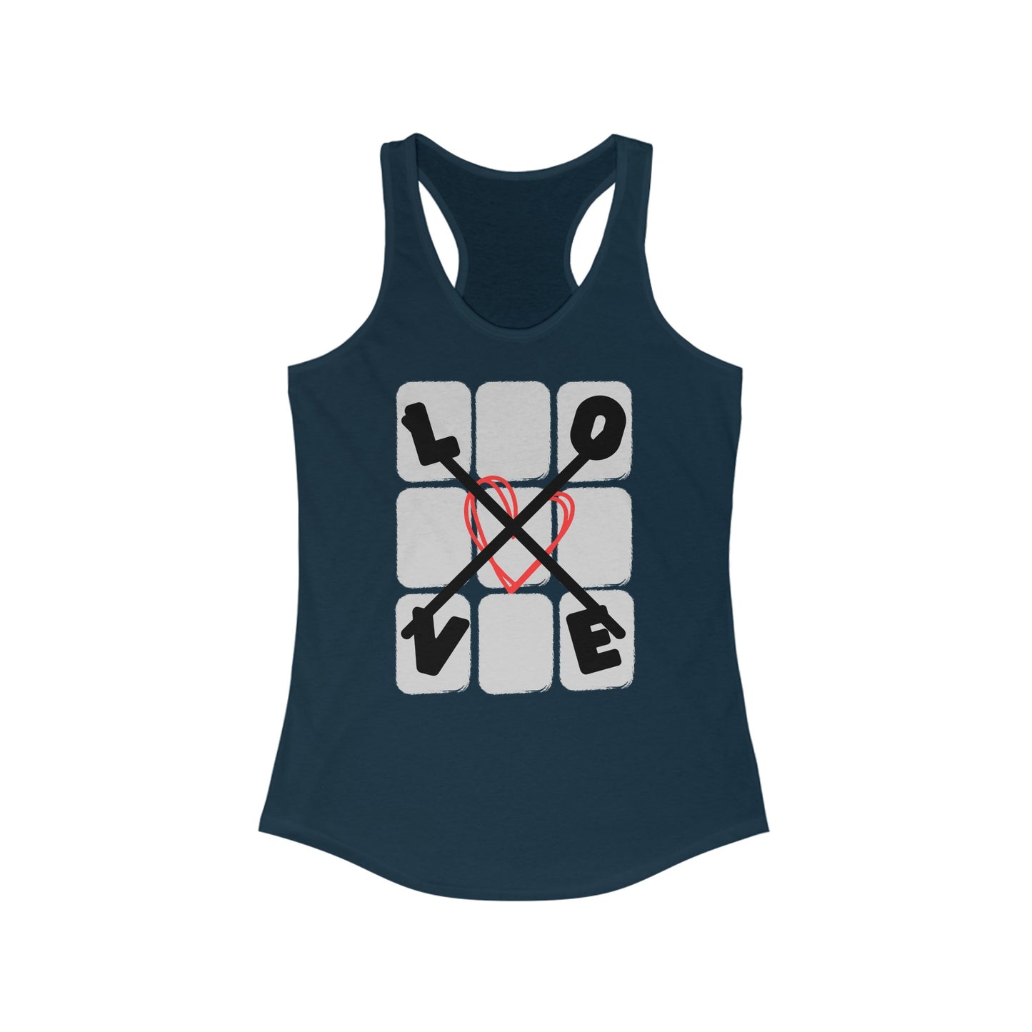 Love Tac Toe Women's Ideal Racerback Graphic Print Tank