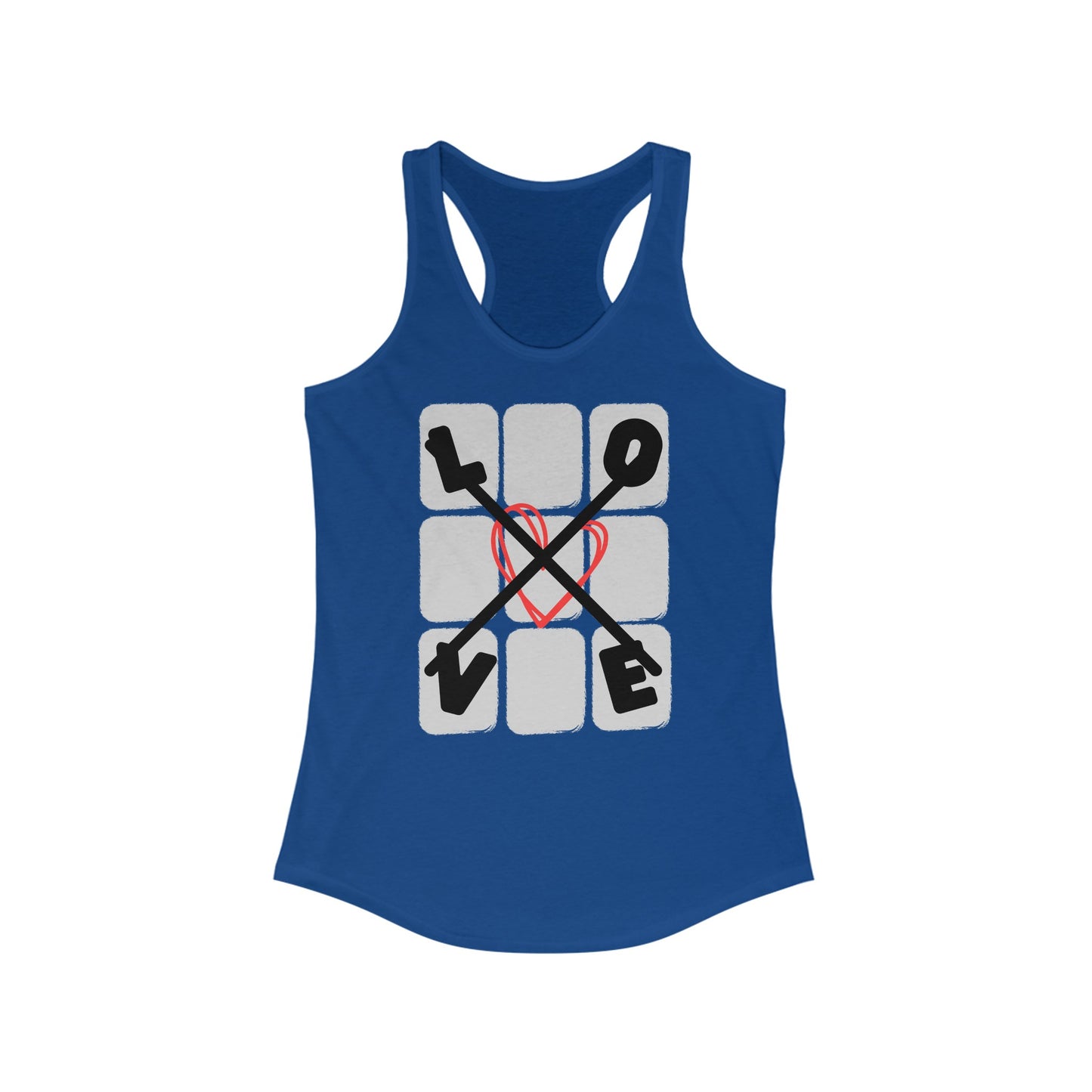 Love Tac Toe Women's Ideal Racerback Graphic Print Tank